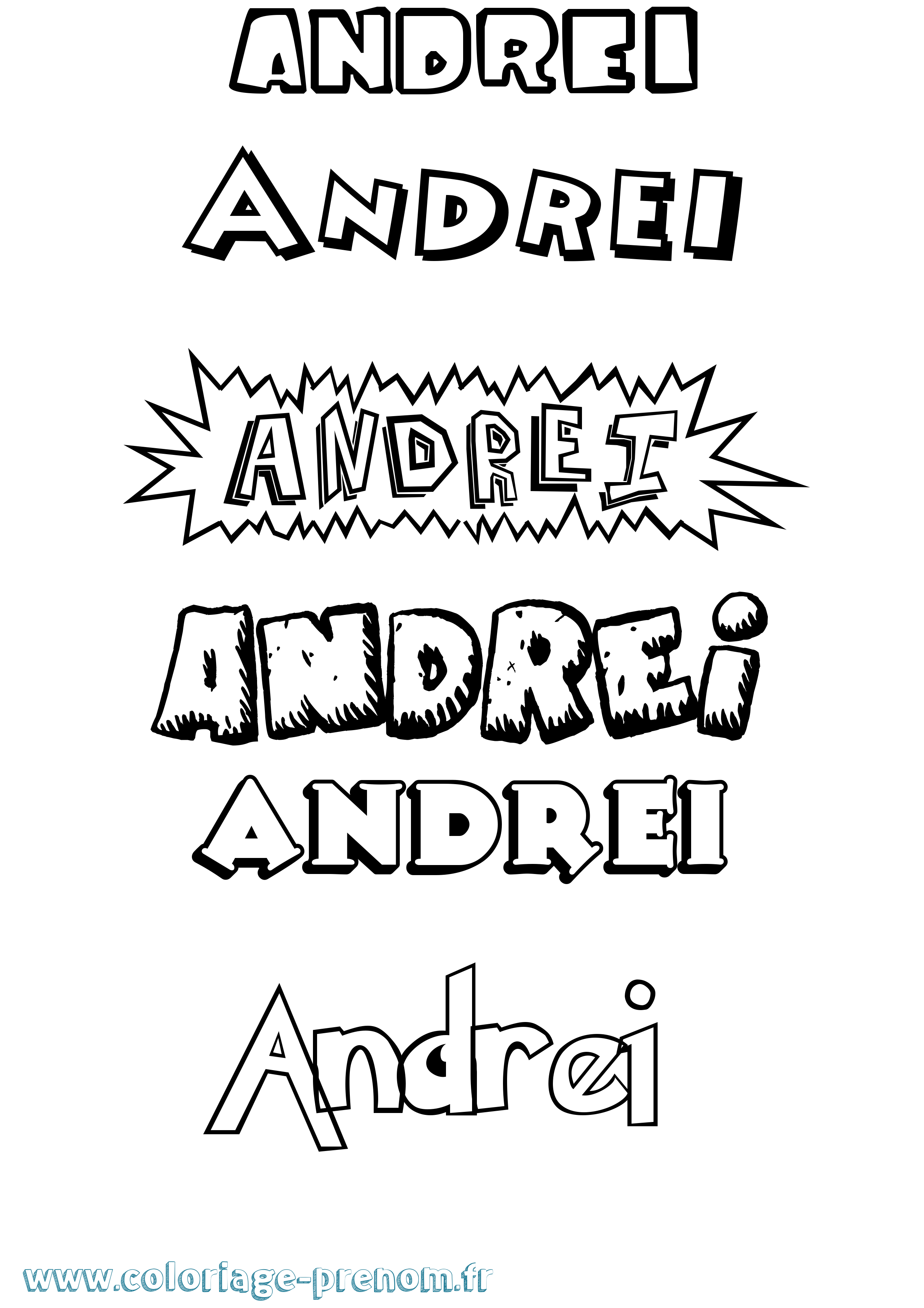 Coloriage Andrei Coloriage prénom Andrei