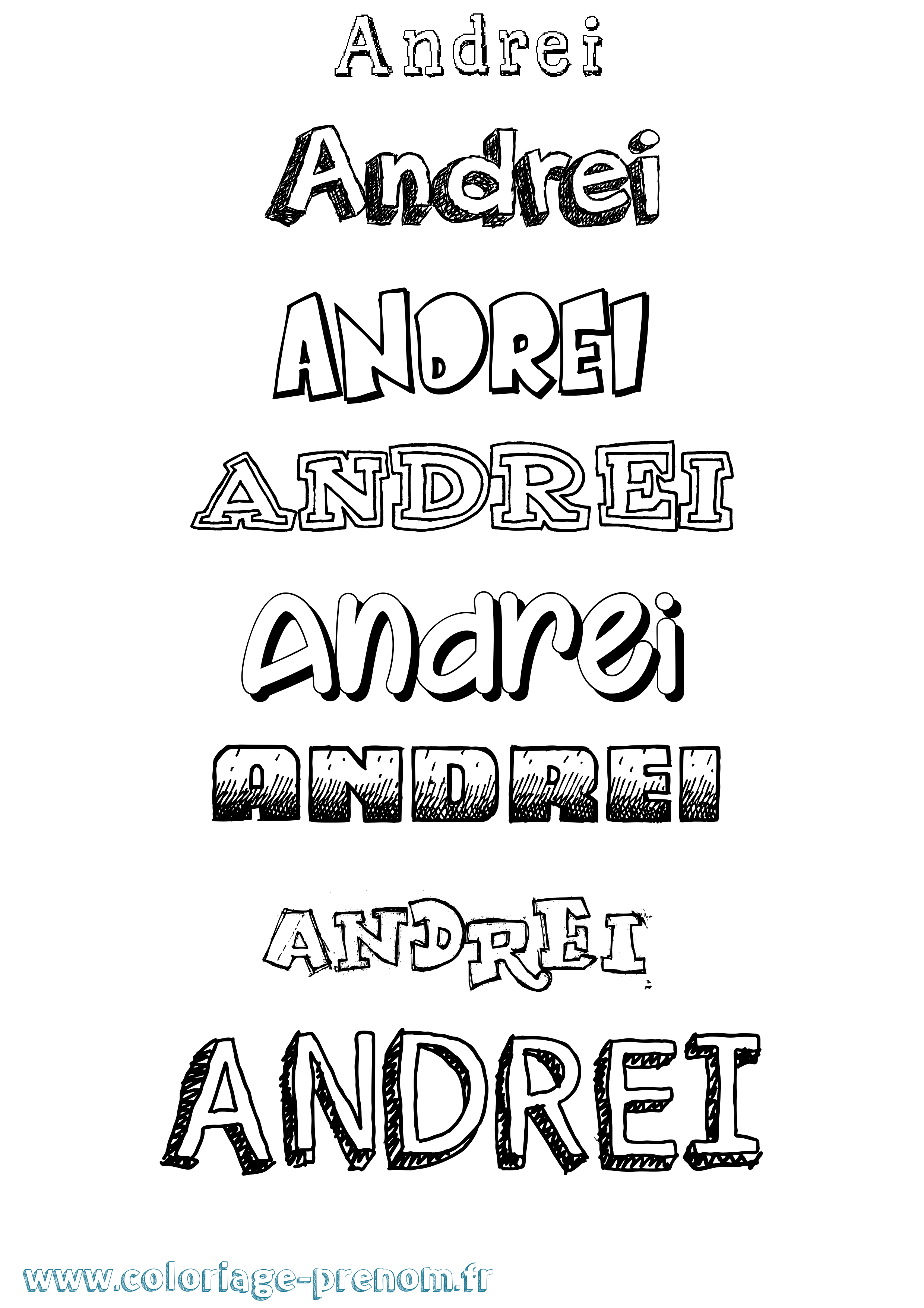 Coloriage Andrei Coloriage prénom Andrei