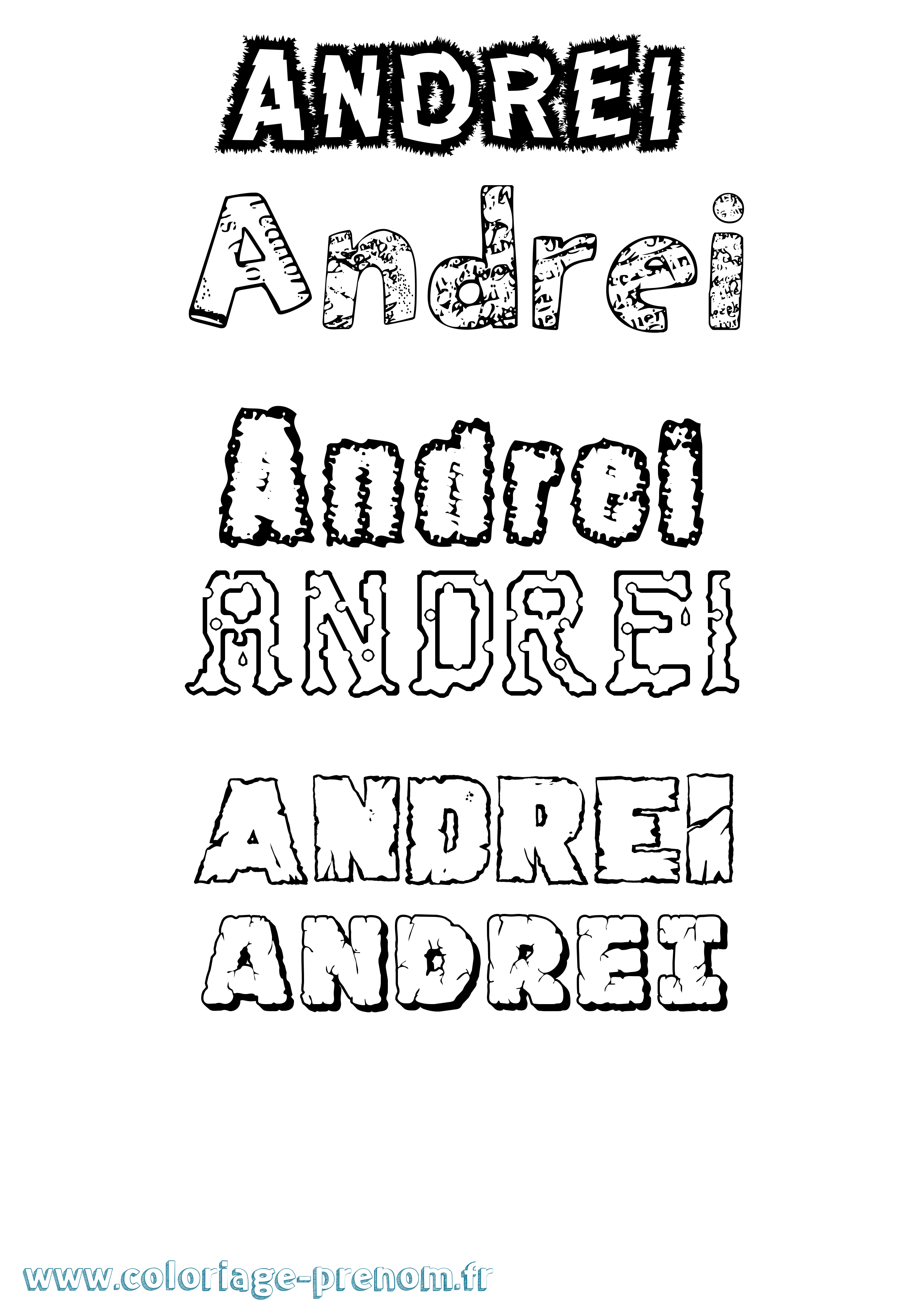 Coloriage Andrei Coloriage prénom Andrei