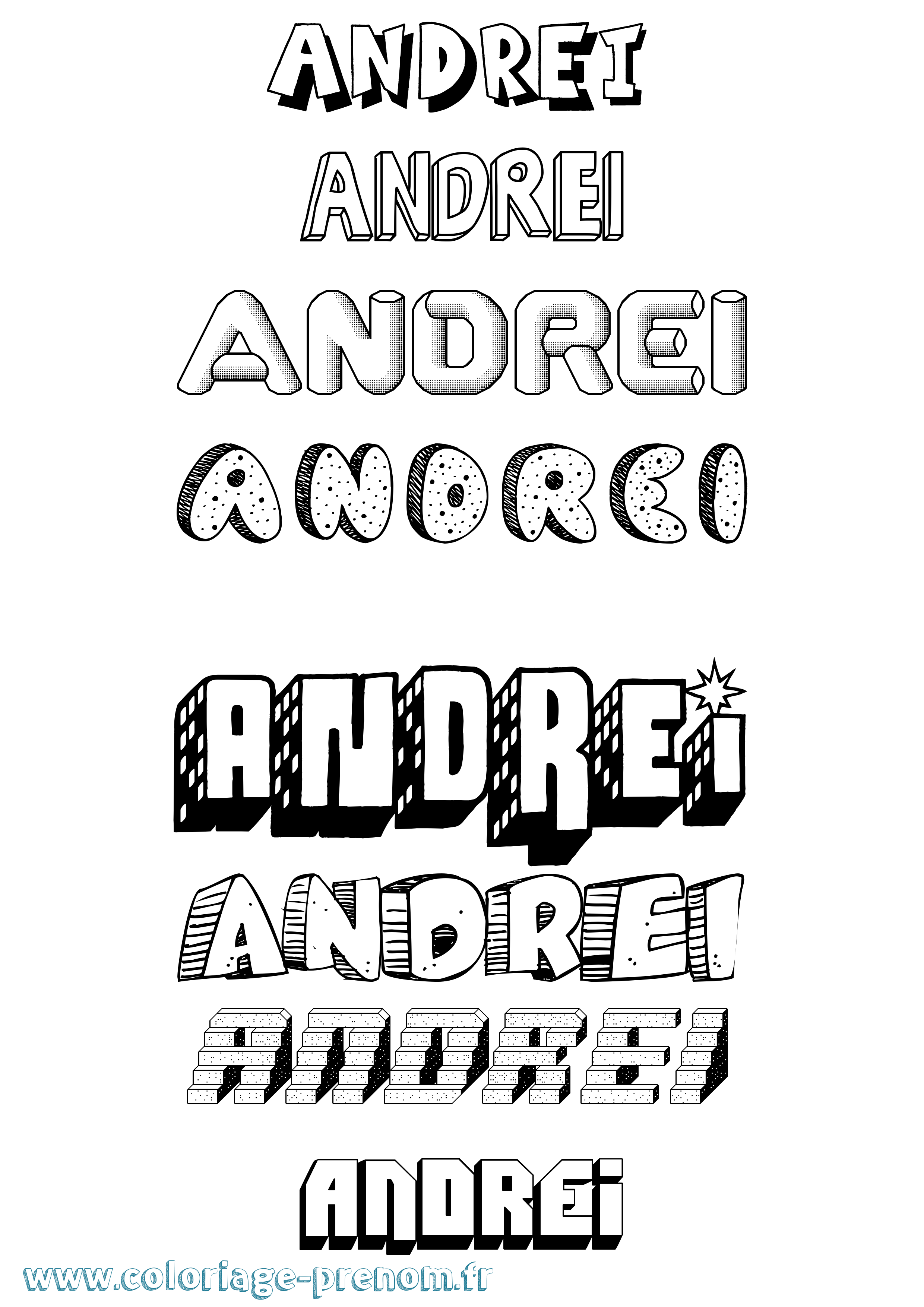 Coloriage prénom Andrei