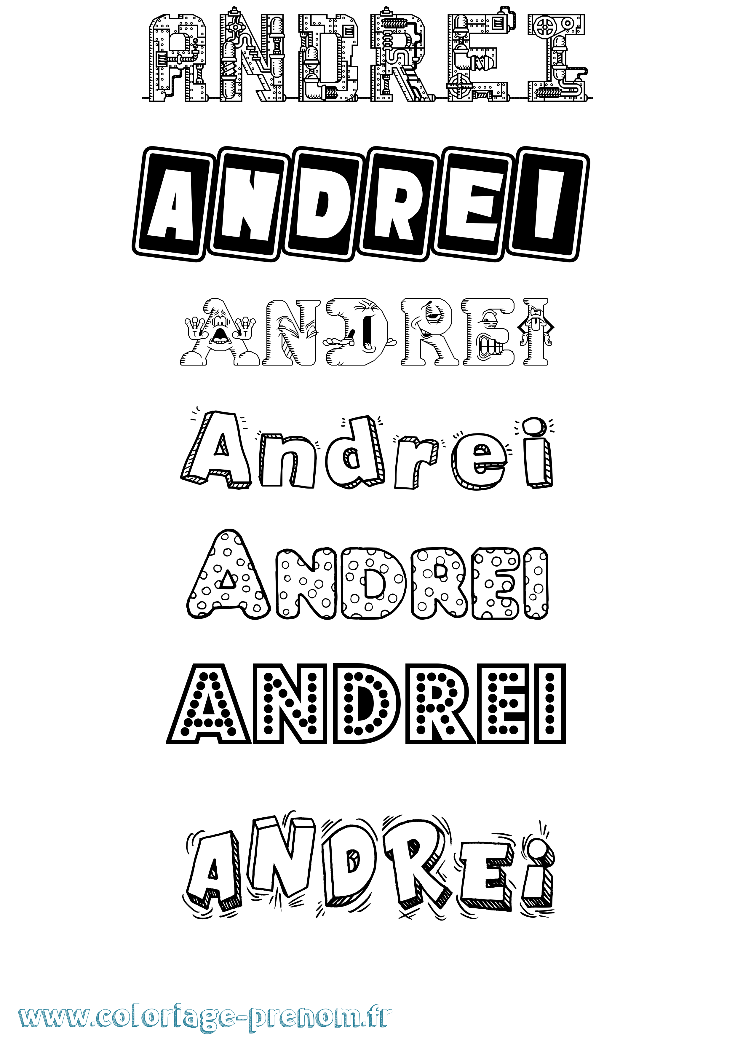 Coloriage Andrei Coloriage prénom Andrei