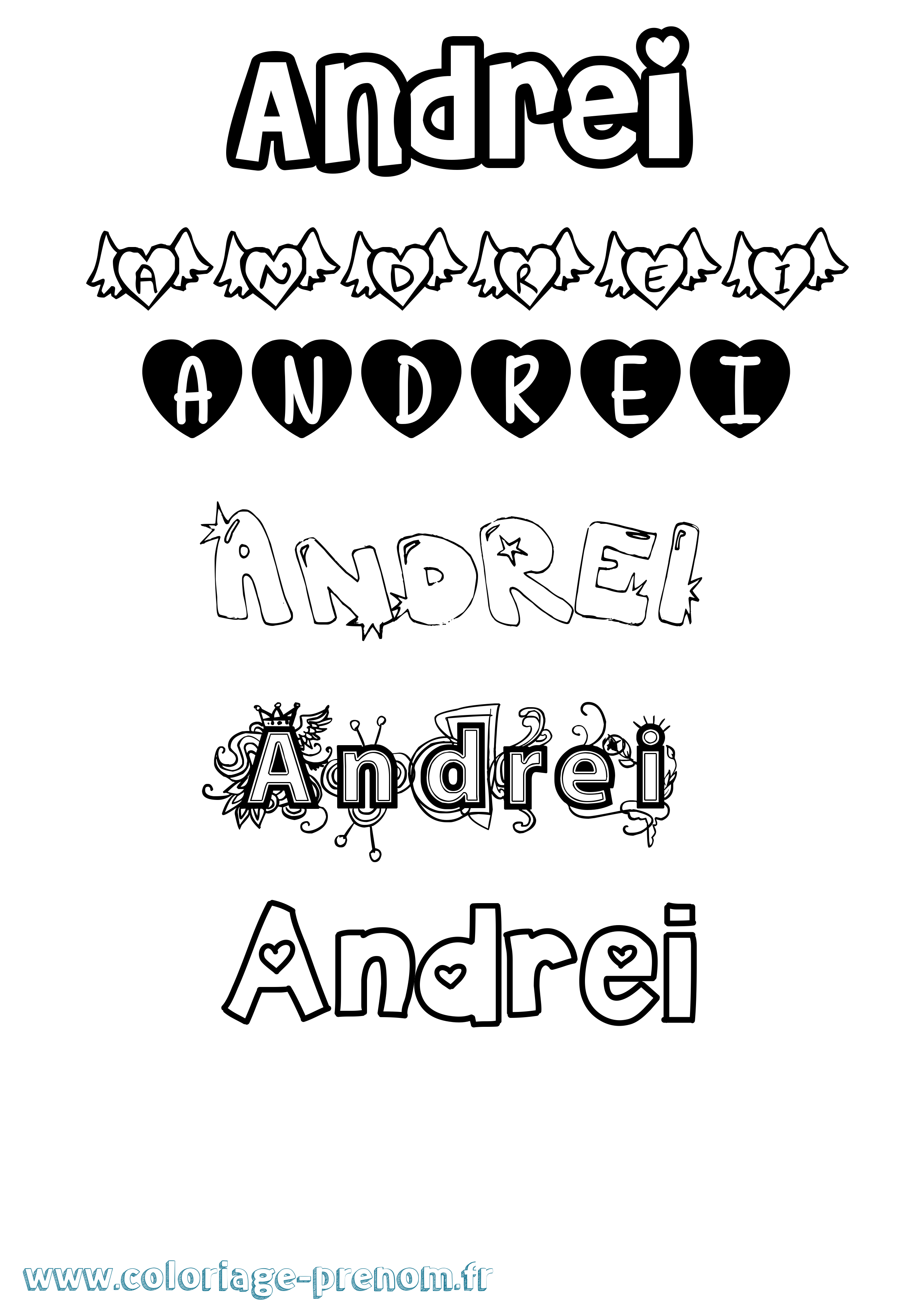 Coloriage Andrei Coloriage prénom Andrei