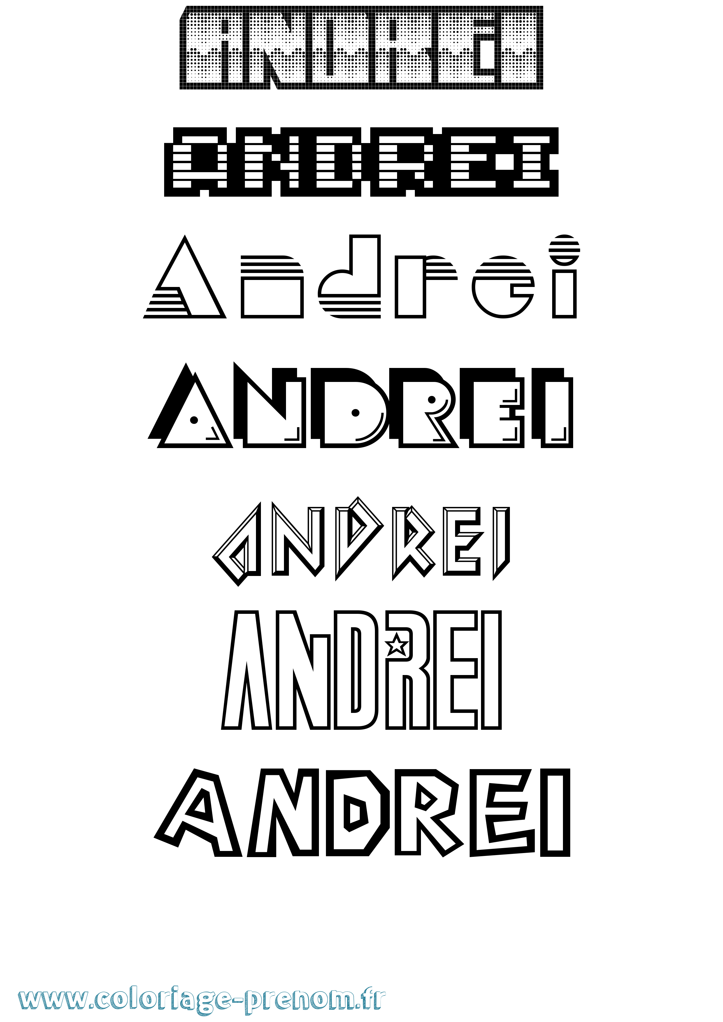 Coloriage Andrei Coloriage prénom Andrei