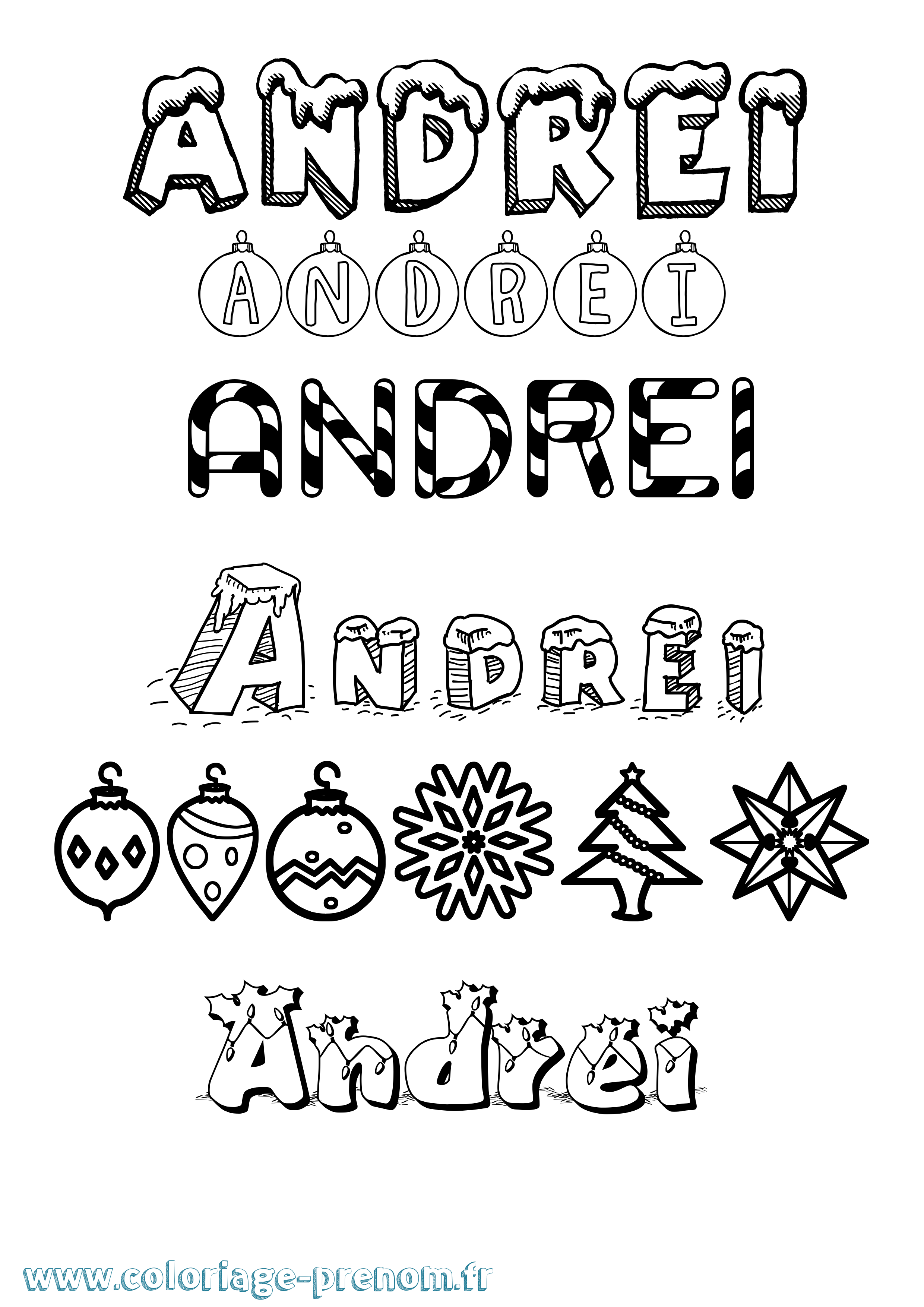 Coloriage Andrei Coloriage prénom Andrei