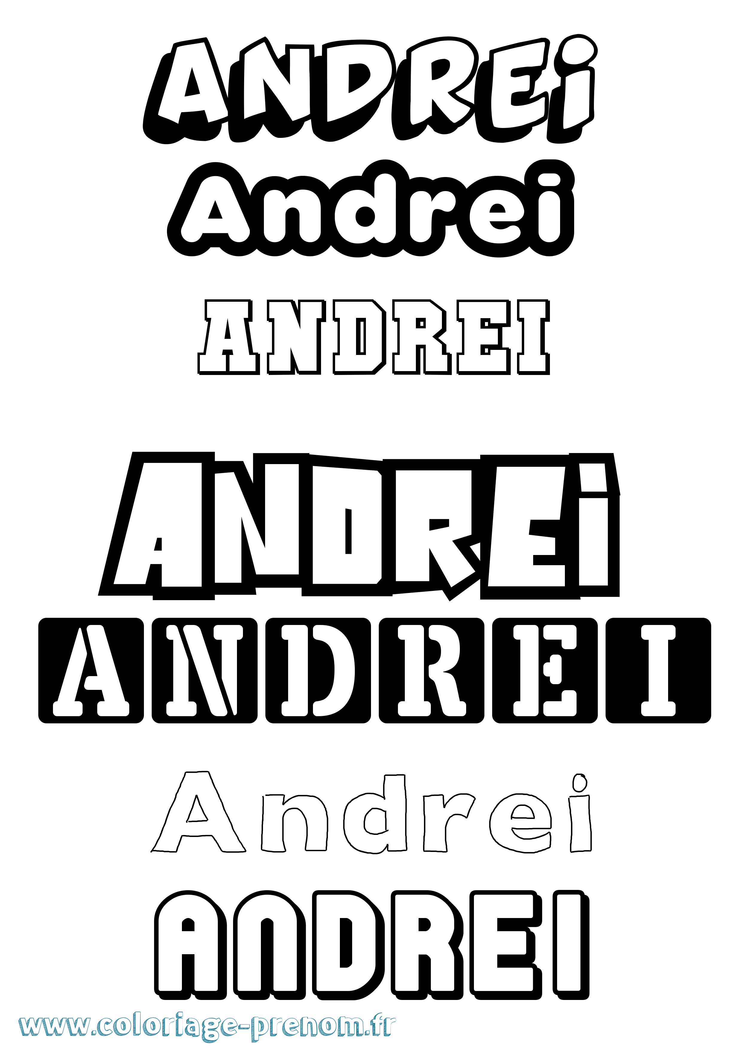 Coloriage Andrei Coloriage prénom Andrei