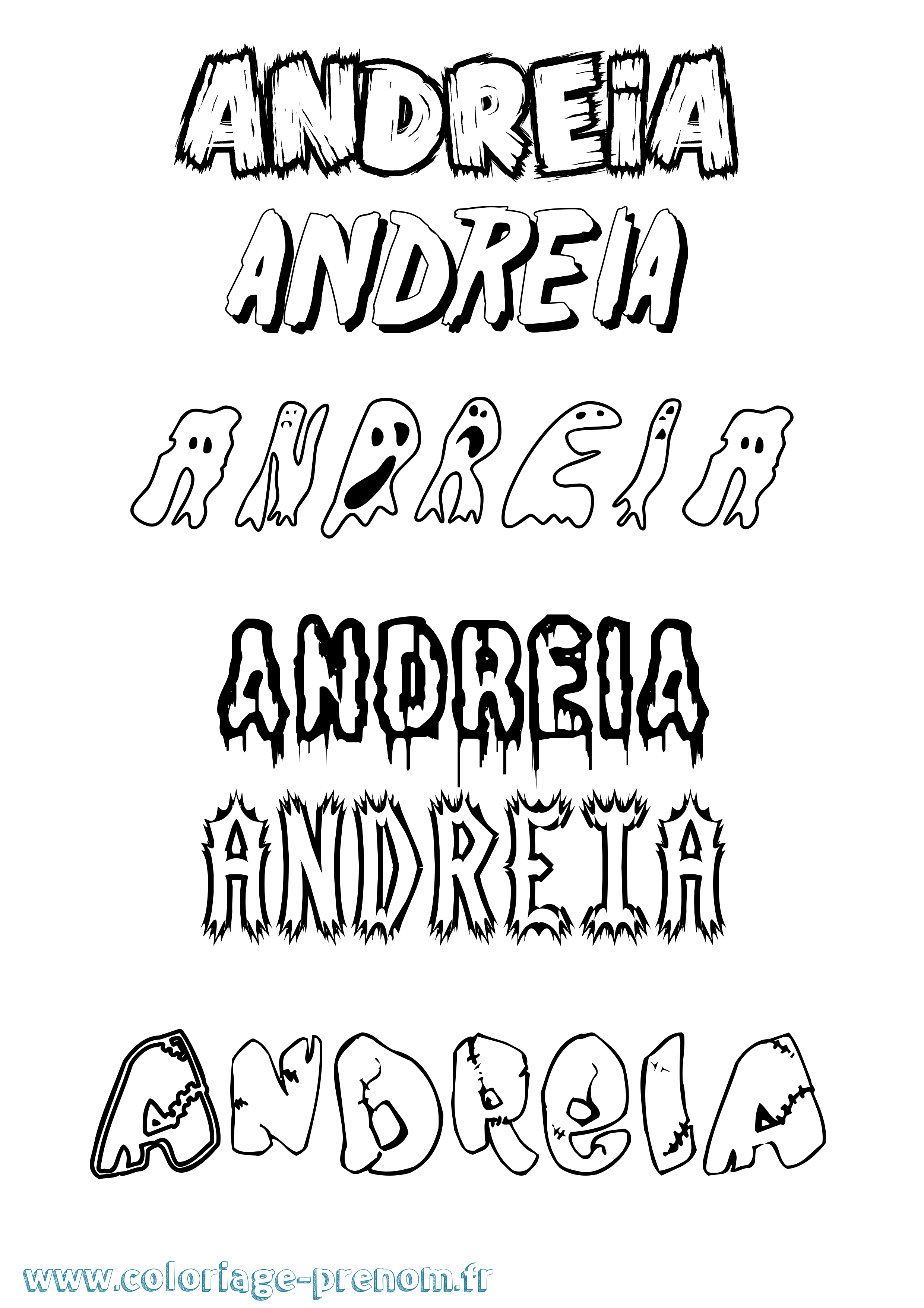 Coloriage prénom Andreia Frisson