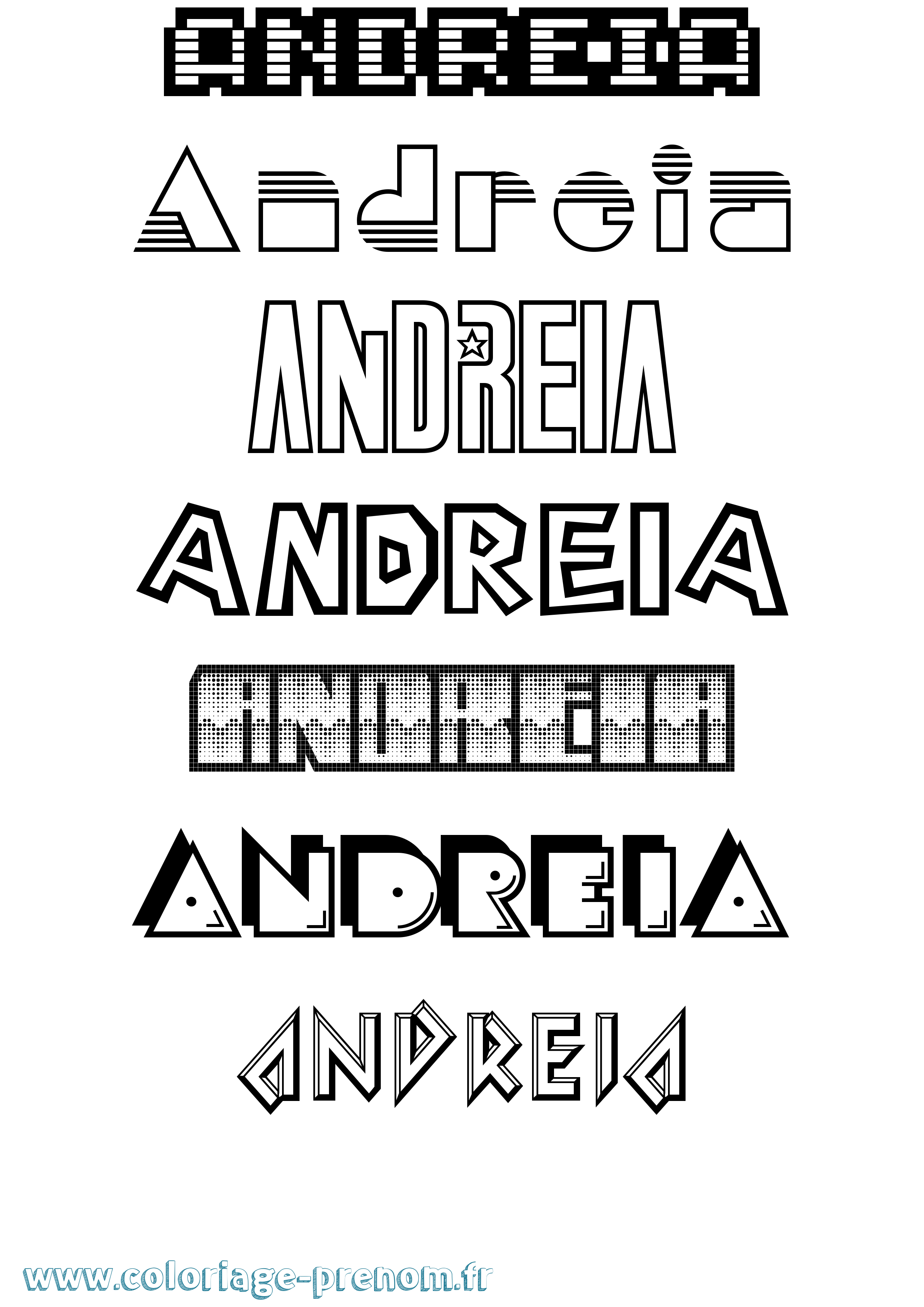 Coloriage prénom Andreia Jeux Vidéos