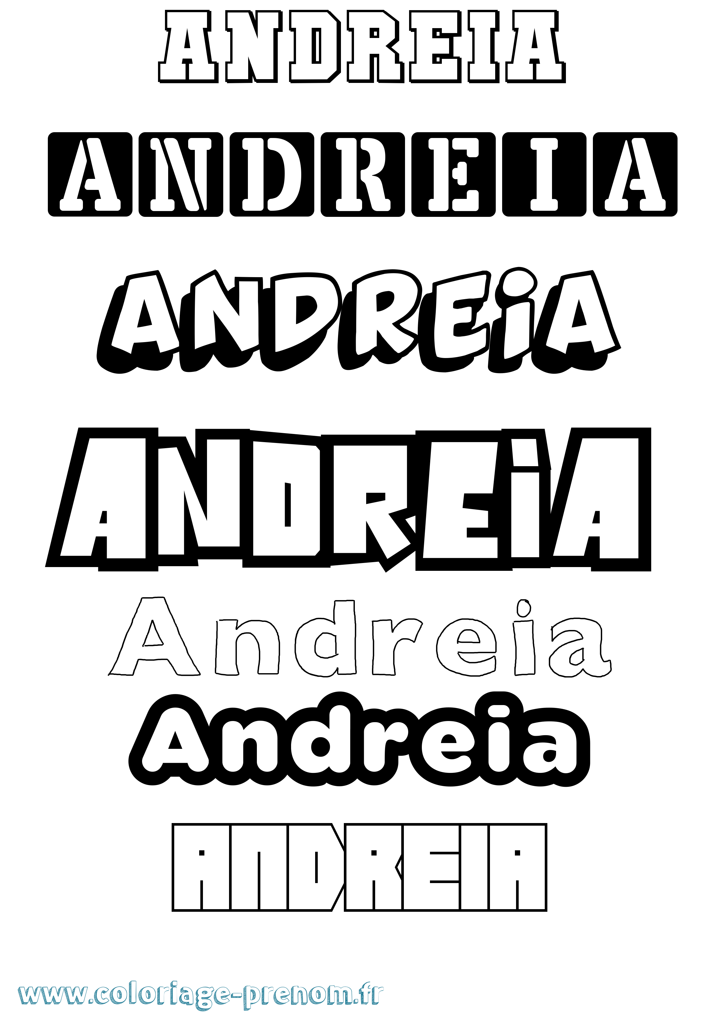 Coloriage prénom Andreia Simple