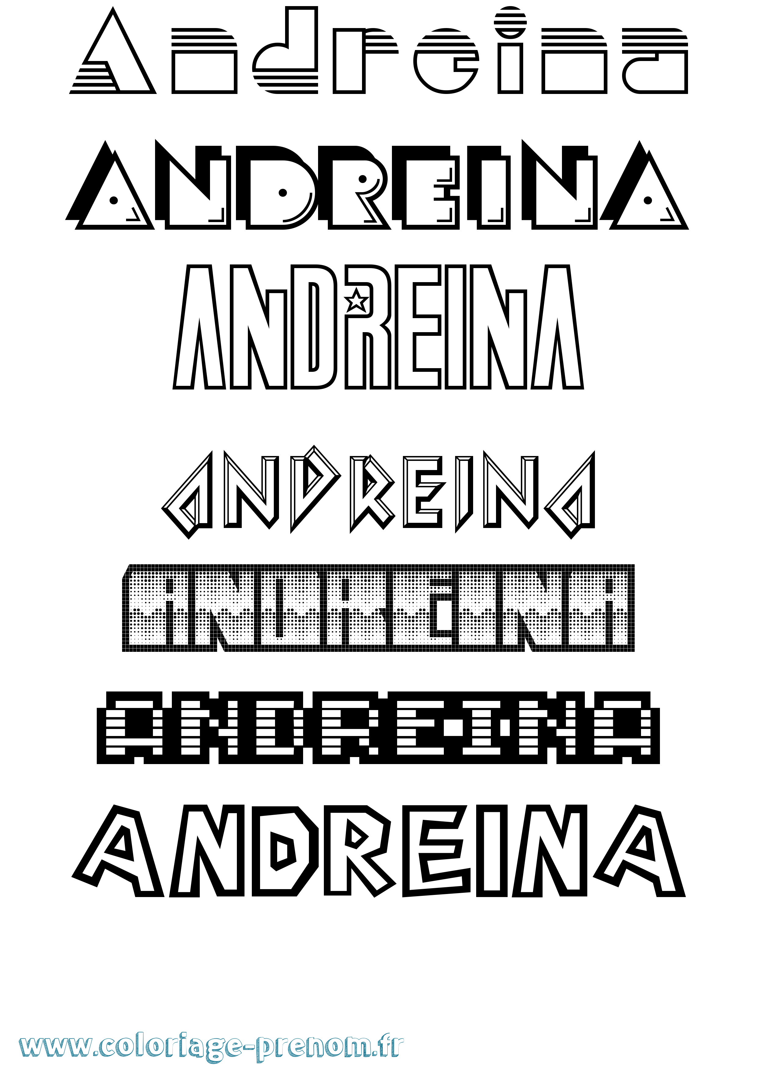 Coloriage prénom Andreina Jeux Vidéos