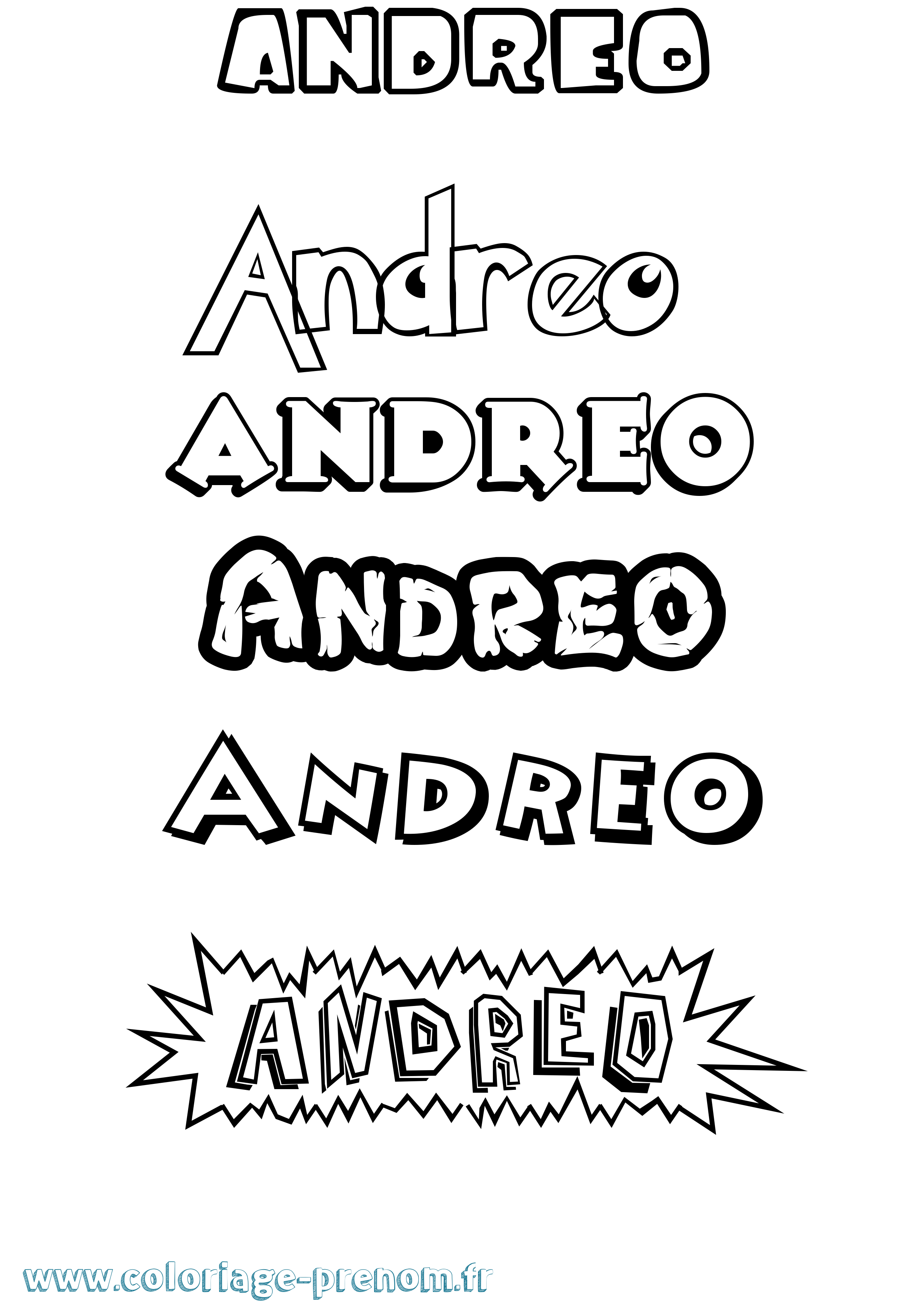 Coloriage prénom Andreo Dessin Animé
