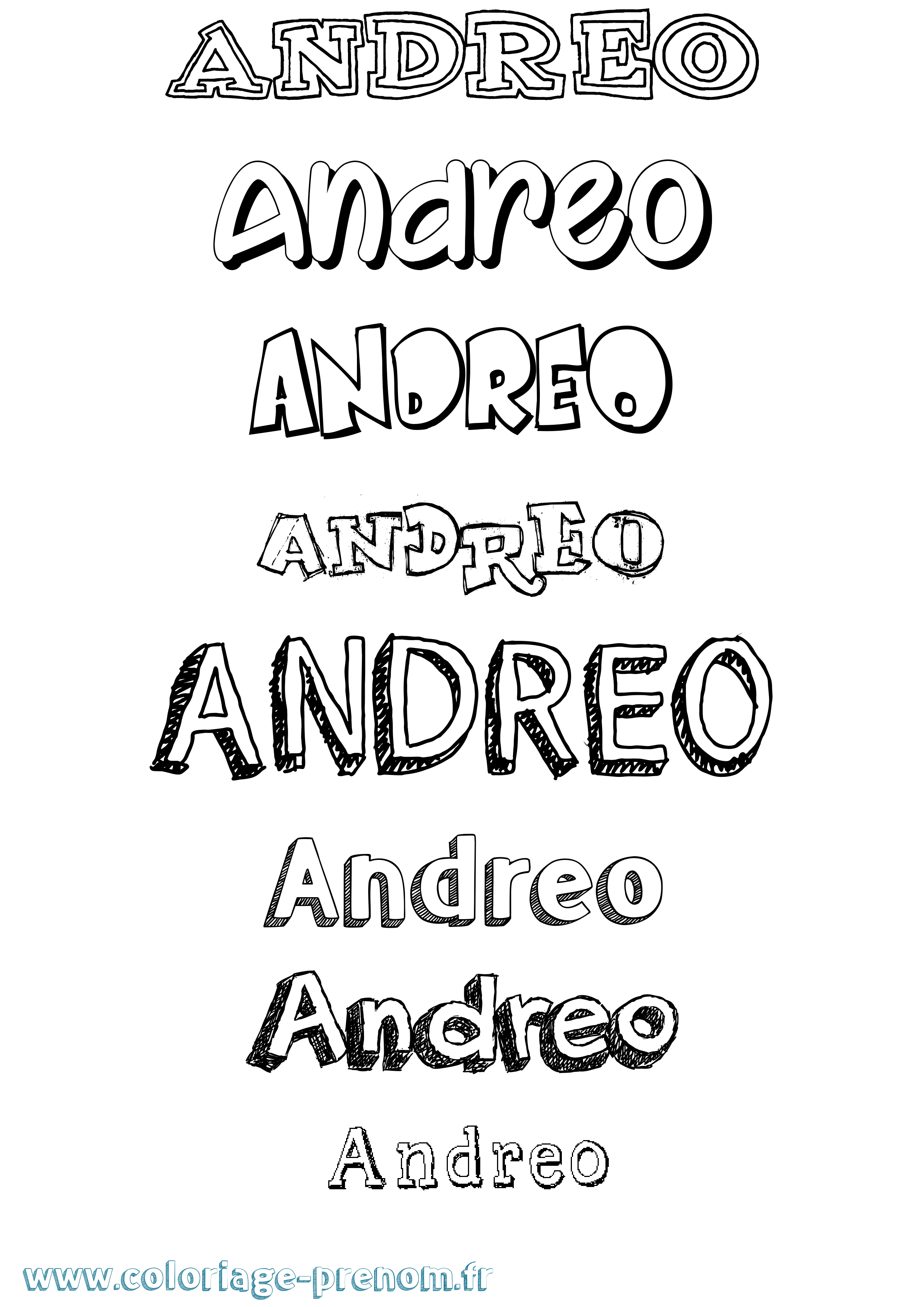 Coloriage prénom Andreo Dessiné
