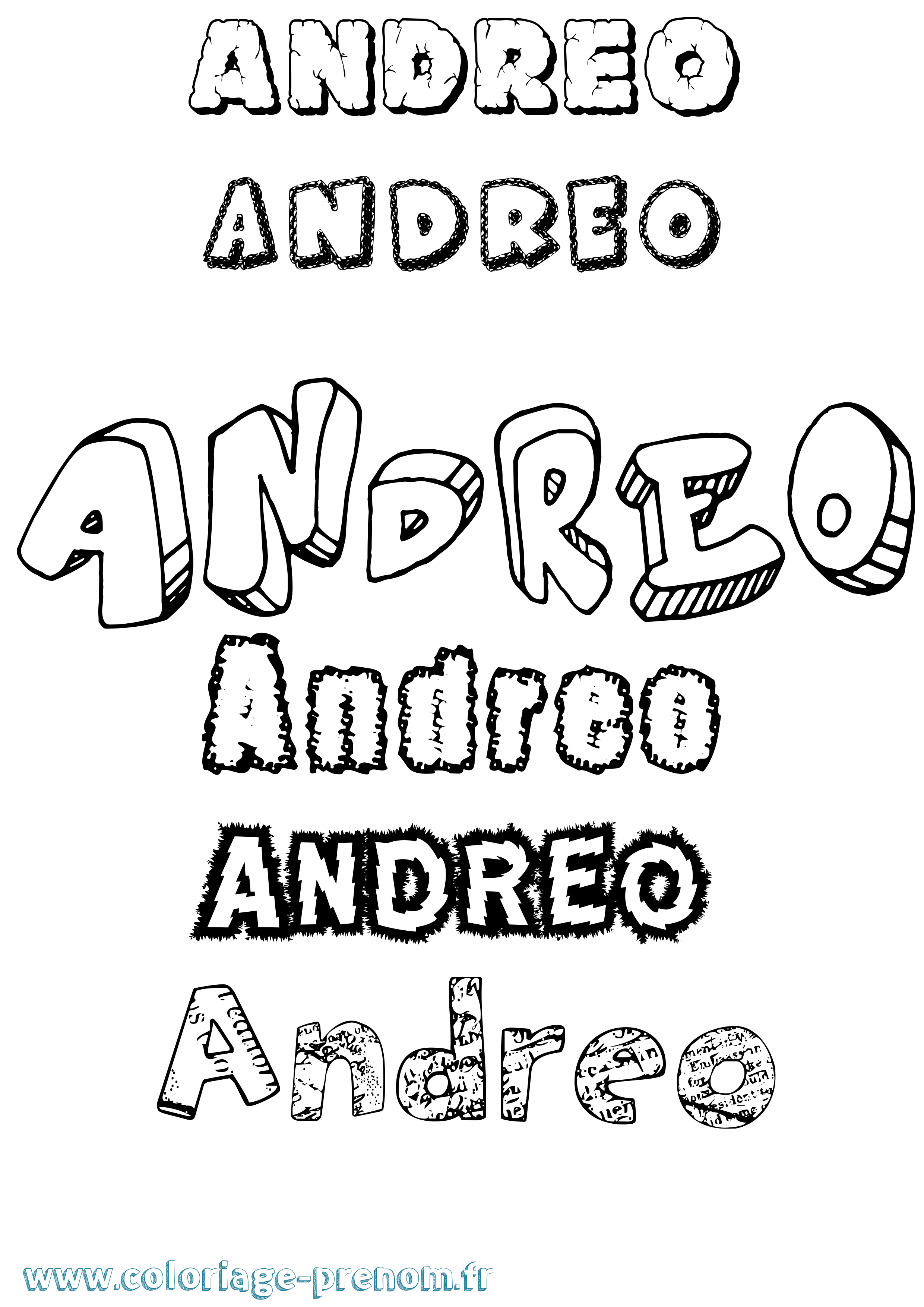 Coloriage prénom Andreo Destructuré