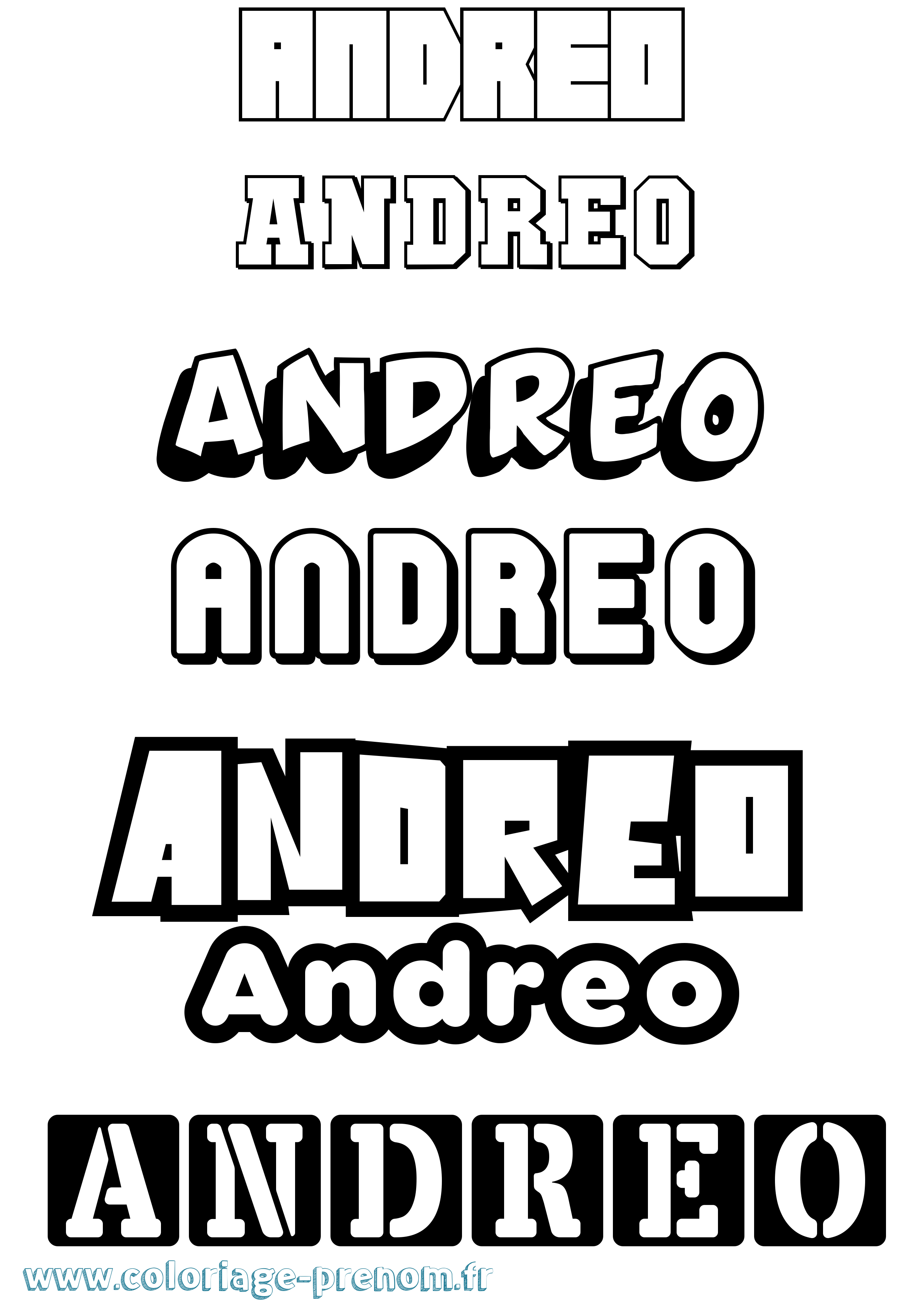 Coloriage prénom Andreo Simple