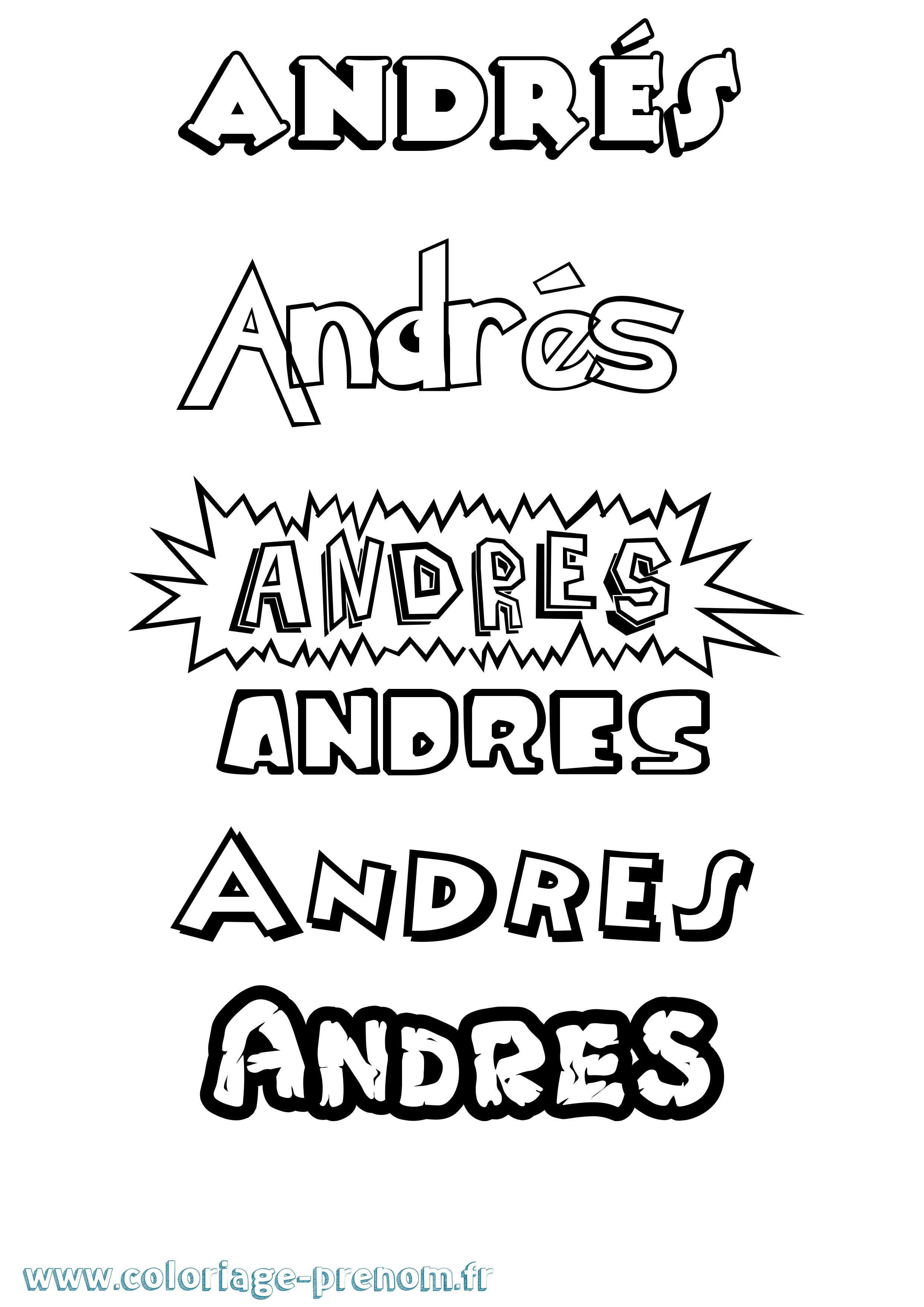 Coloriage du prénom Andrés à Imprimer ou Télécharger facilement