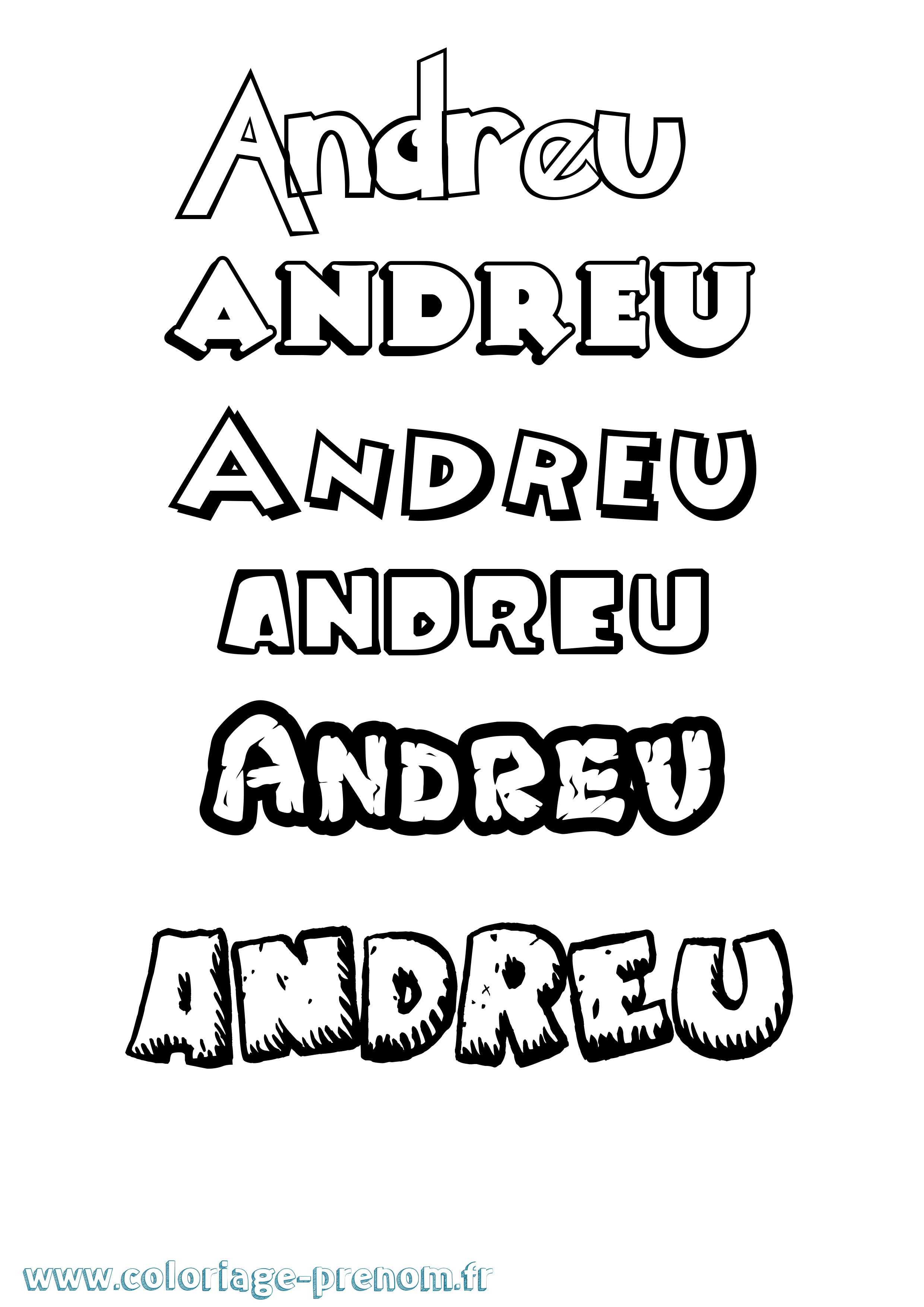 Coloriage prénom Andreu Dessin Animé