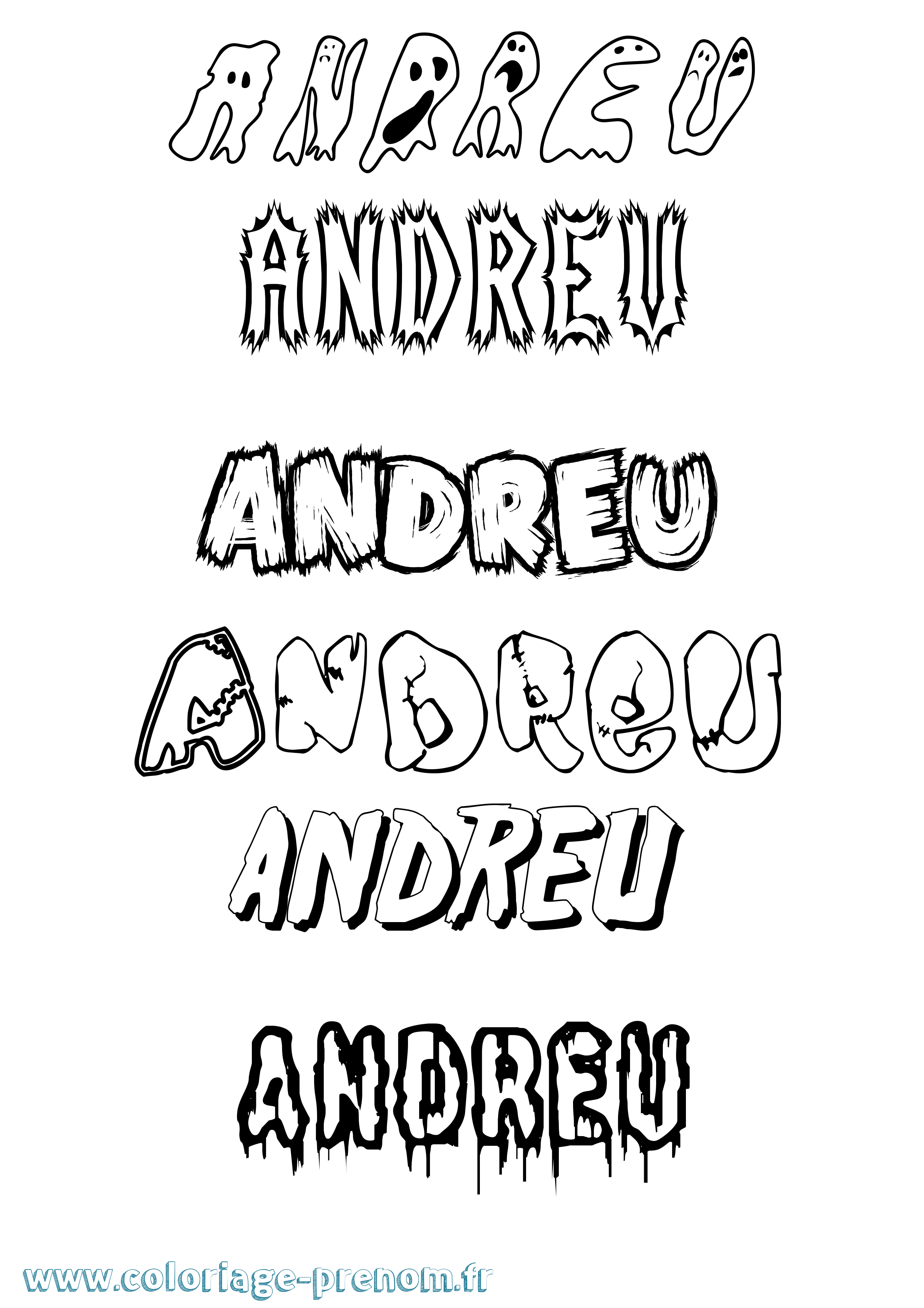 Coloriage prénom Andreu Frisson