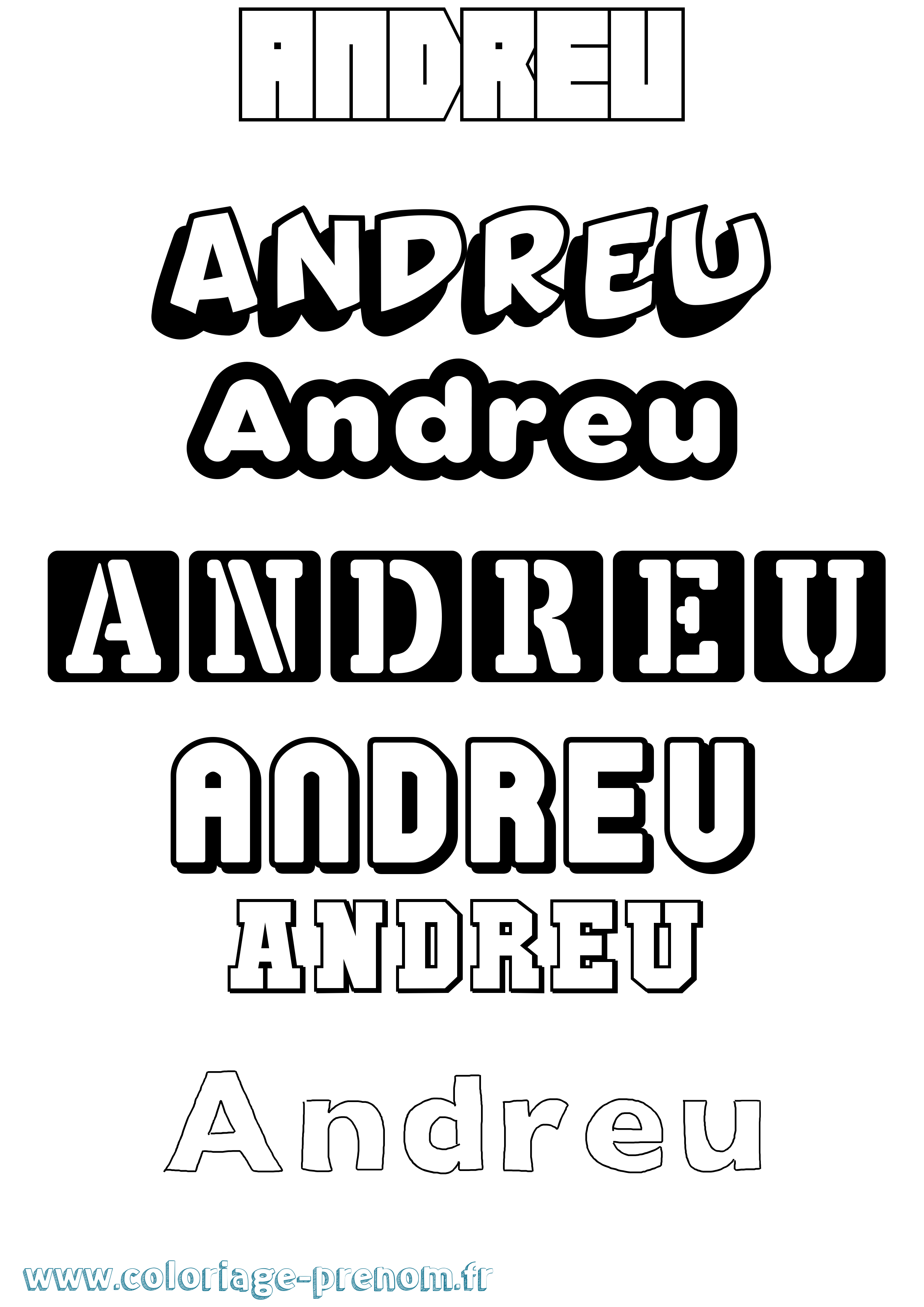 Coloriage prénom Andreu Simple
