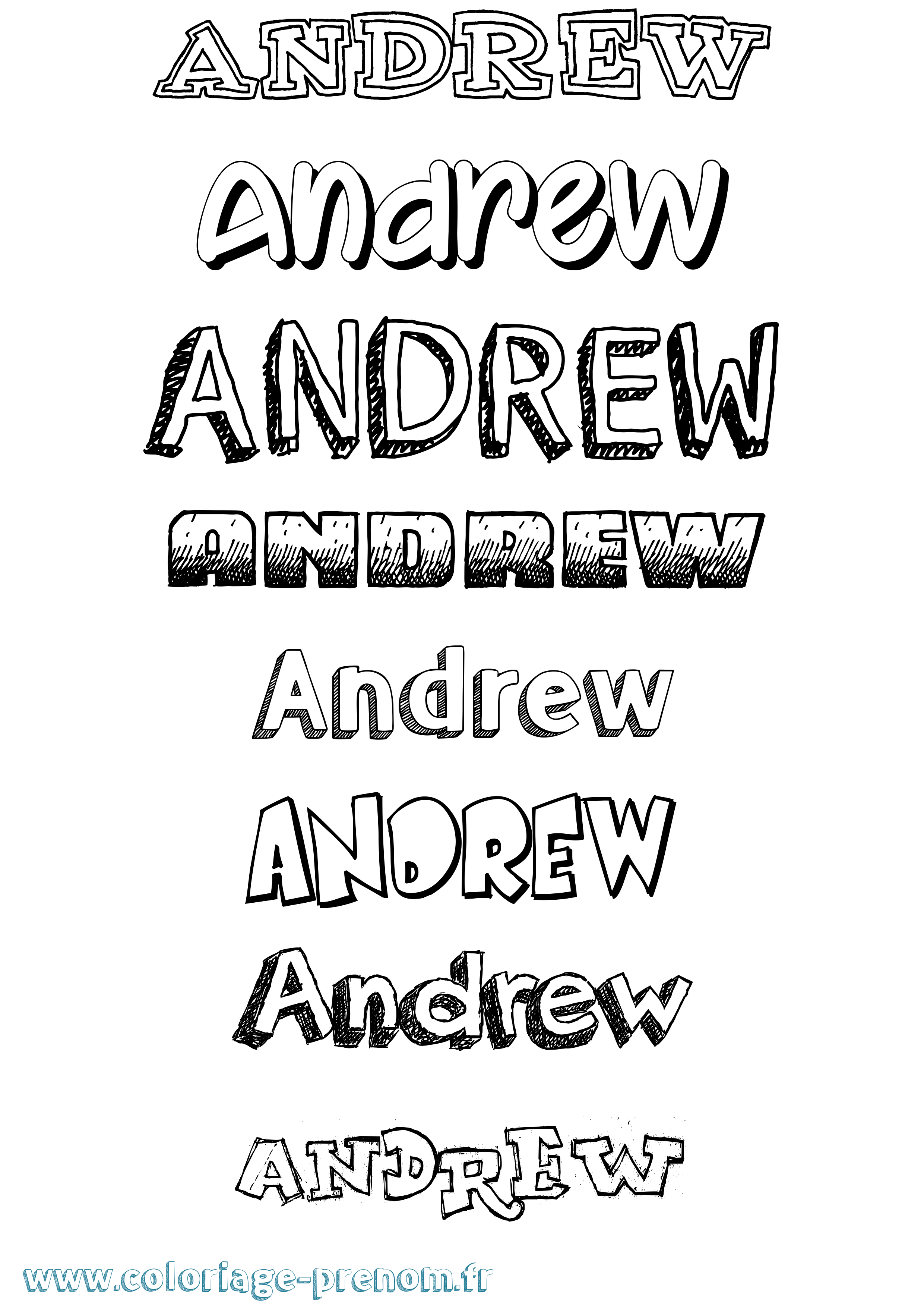 Coloriage prénom Andrew