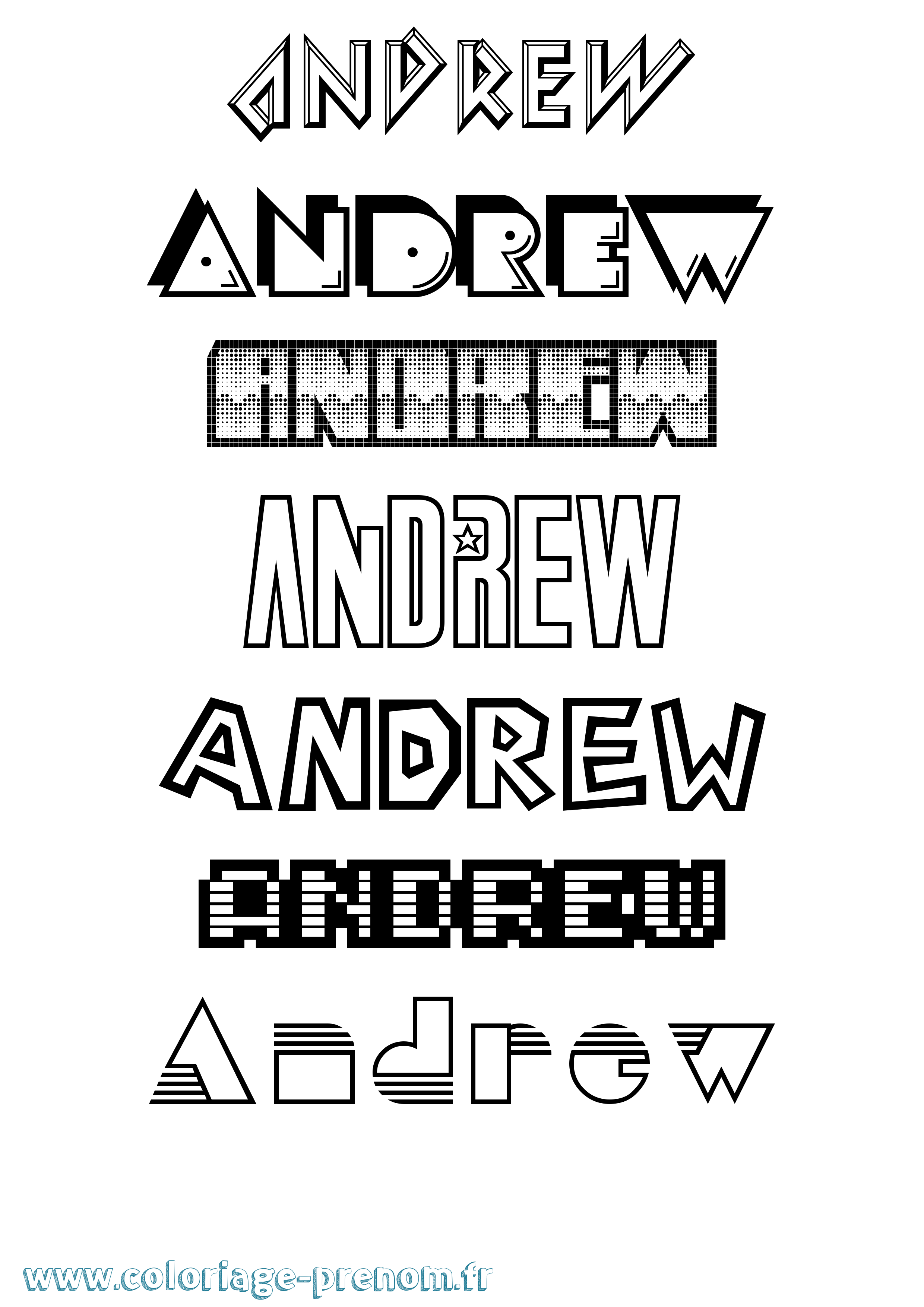 Coloriage prénom Andrew Jeux Vidéos