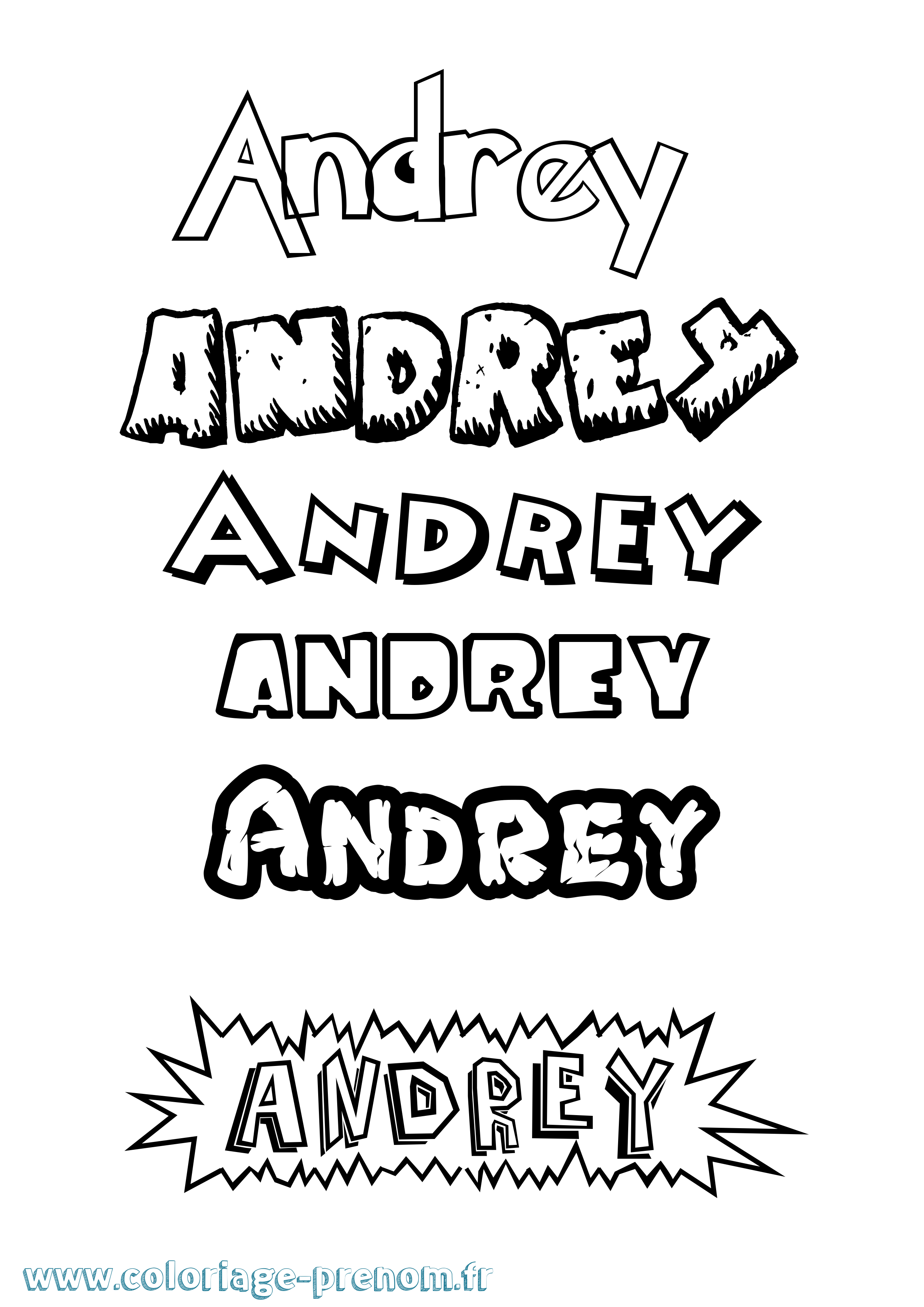 Coloriage Andrey Dessin Animé Coloriage prénom Andrey Dessin Animé