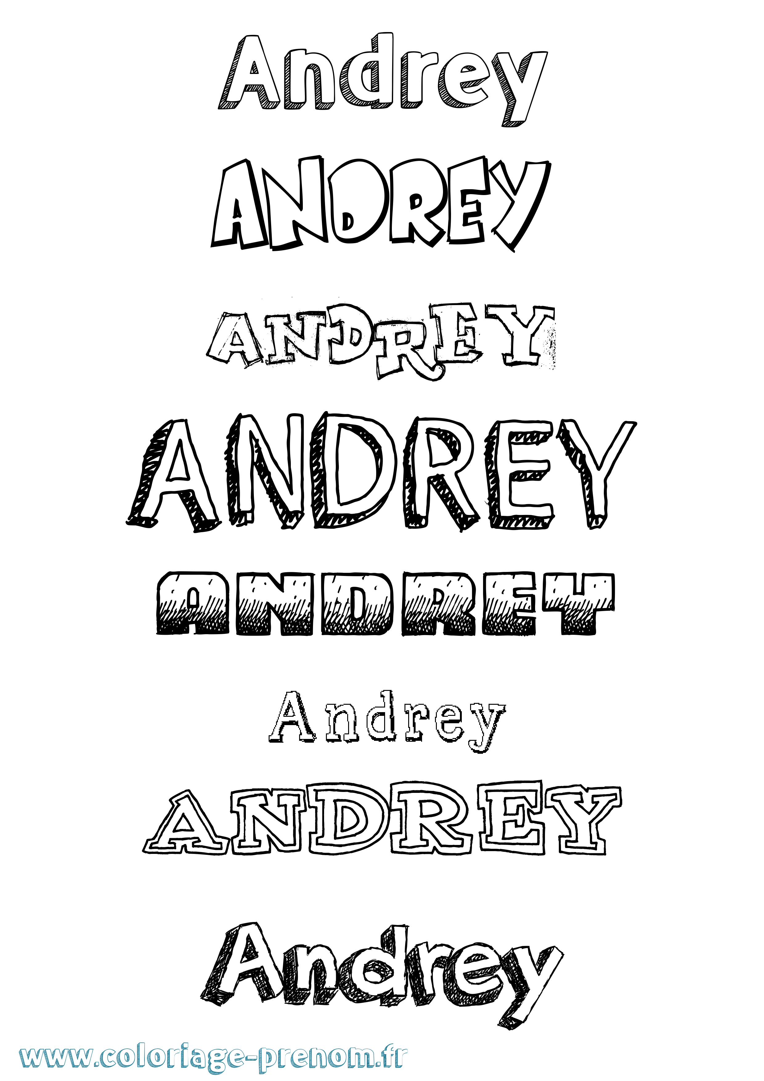 Coloriage prénom Andrey Dessiné