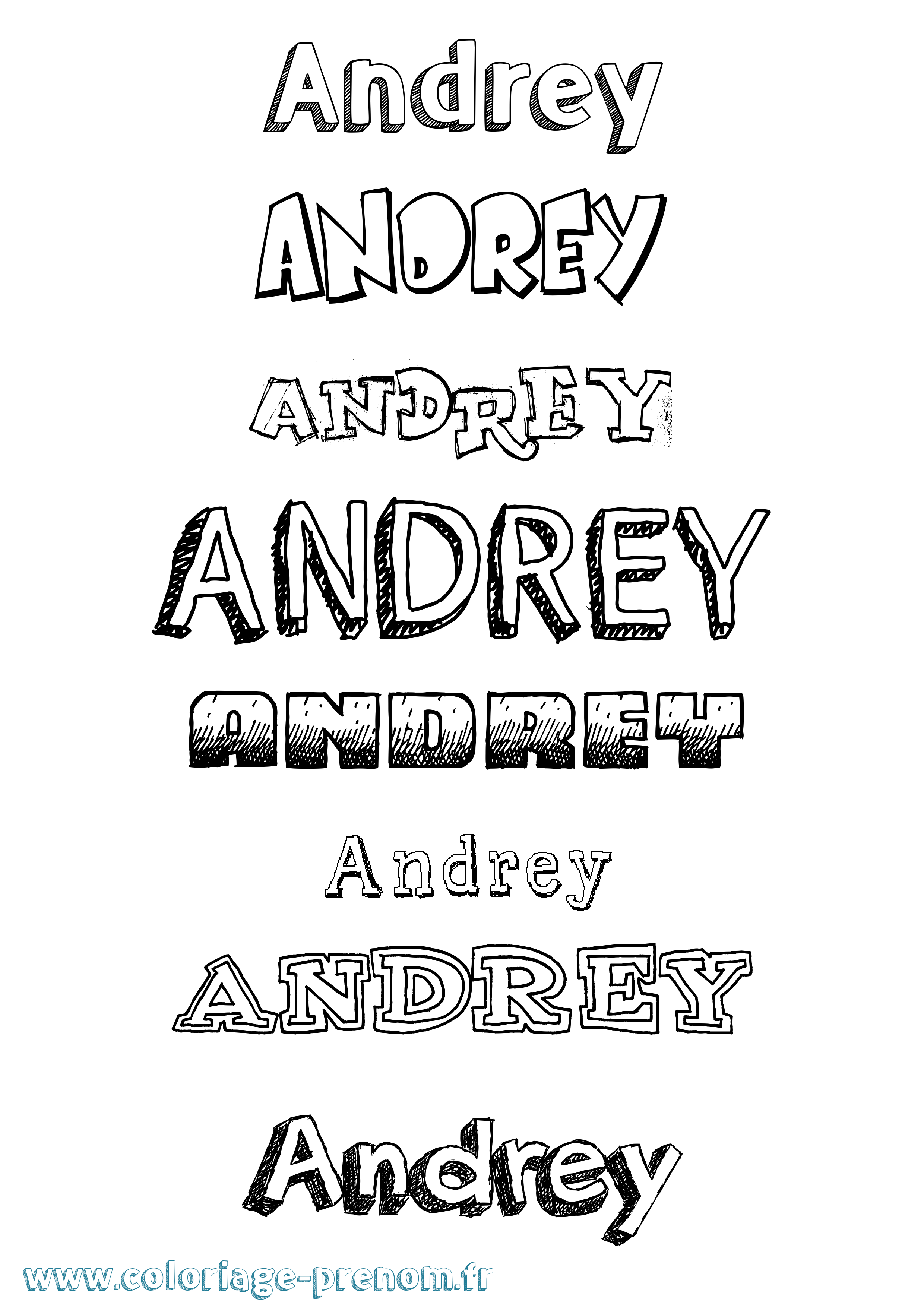 Coloriage Andrey Dessiné Coloriage prénom Andrey Dessiné