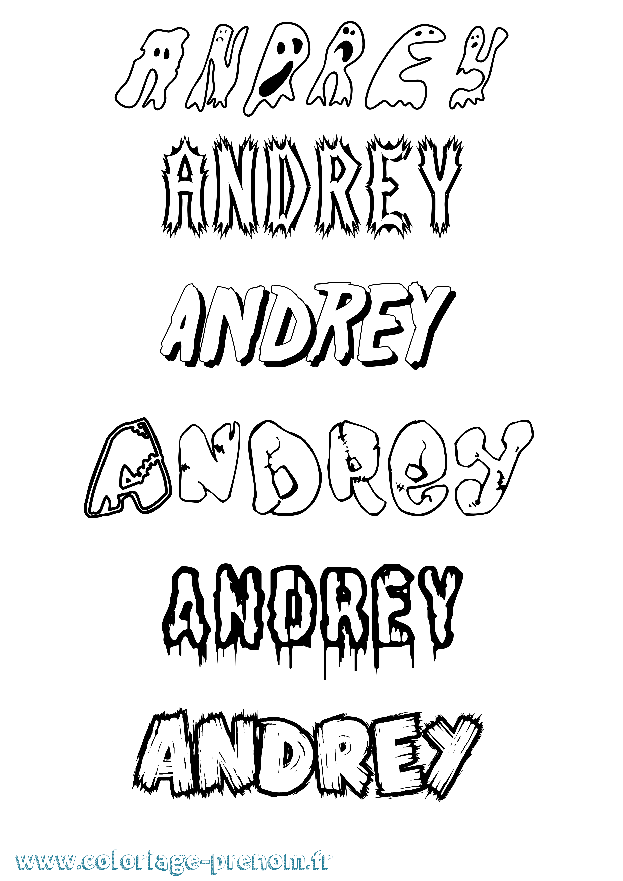 Coloriage prénom Andrey Frisson
