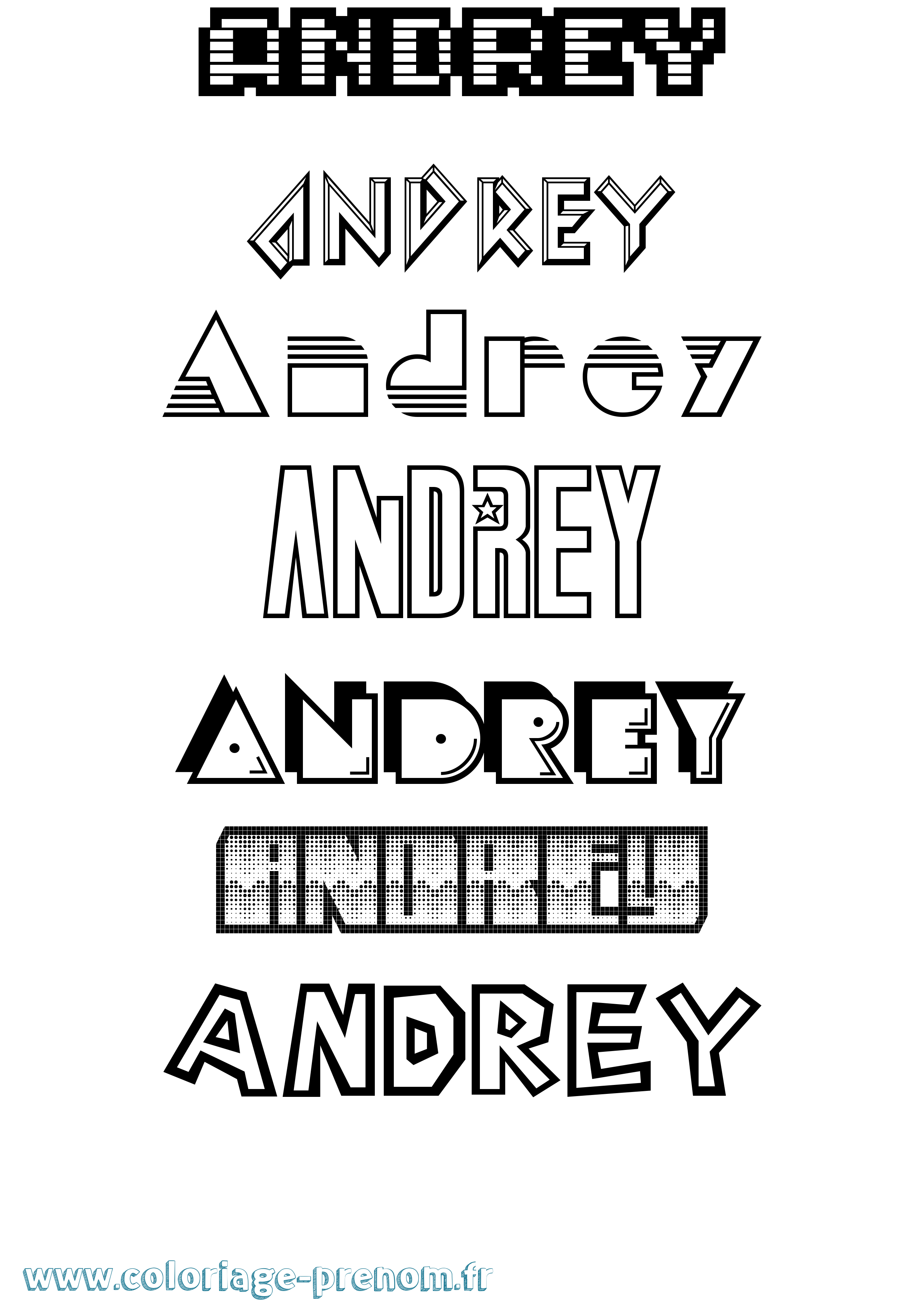 Coloriage prénom Andrey Jeux Vidéos