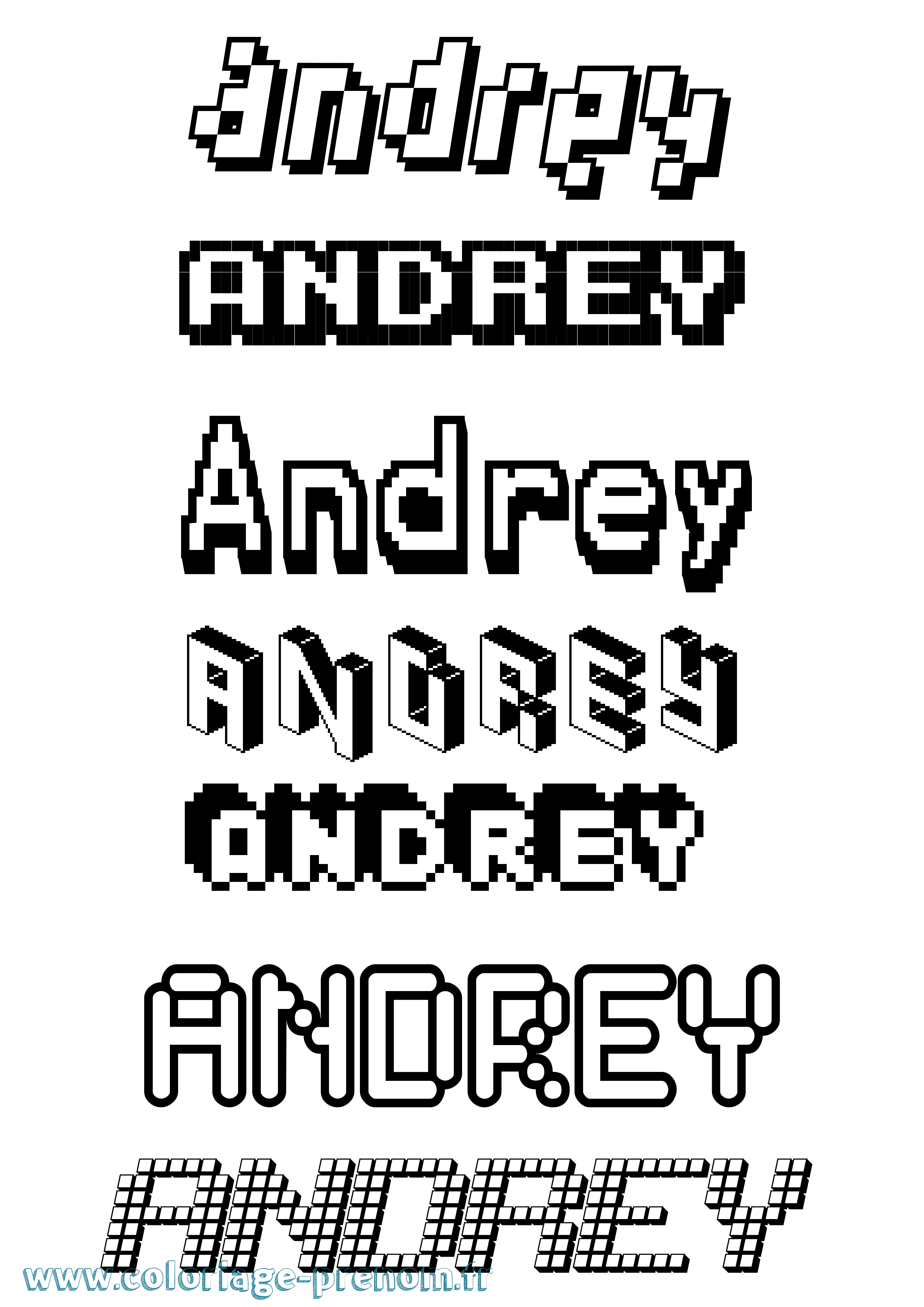 Coloriage Andrey Pixel Coloriage prénom Andrey Pixel