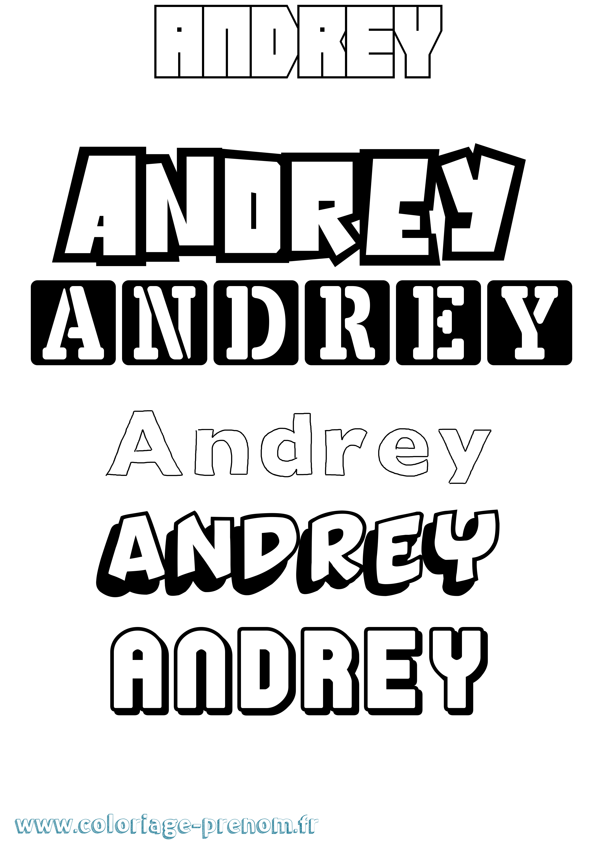 Coloriage prénom Andrey Simple