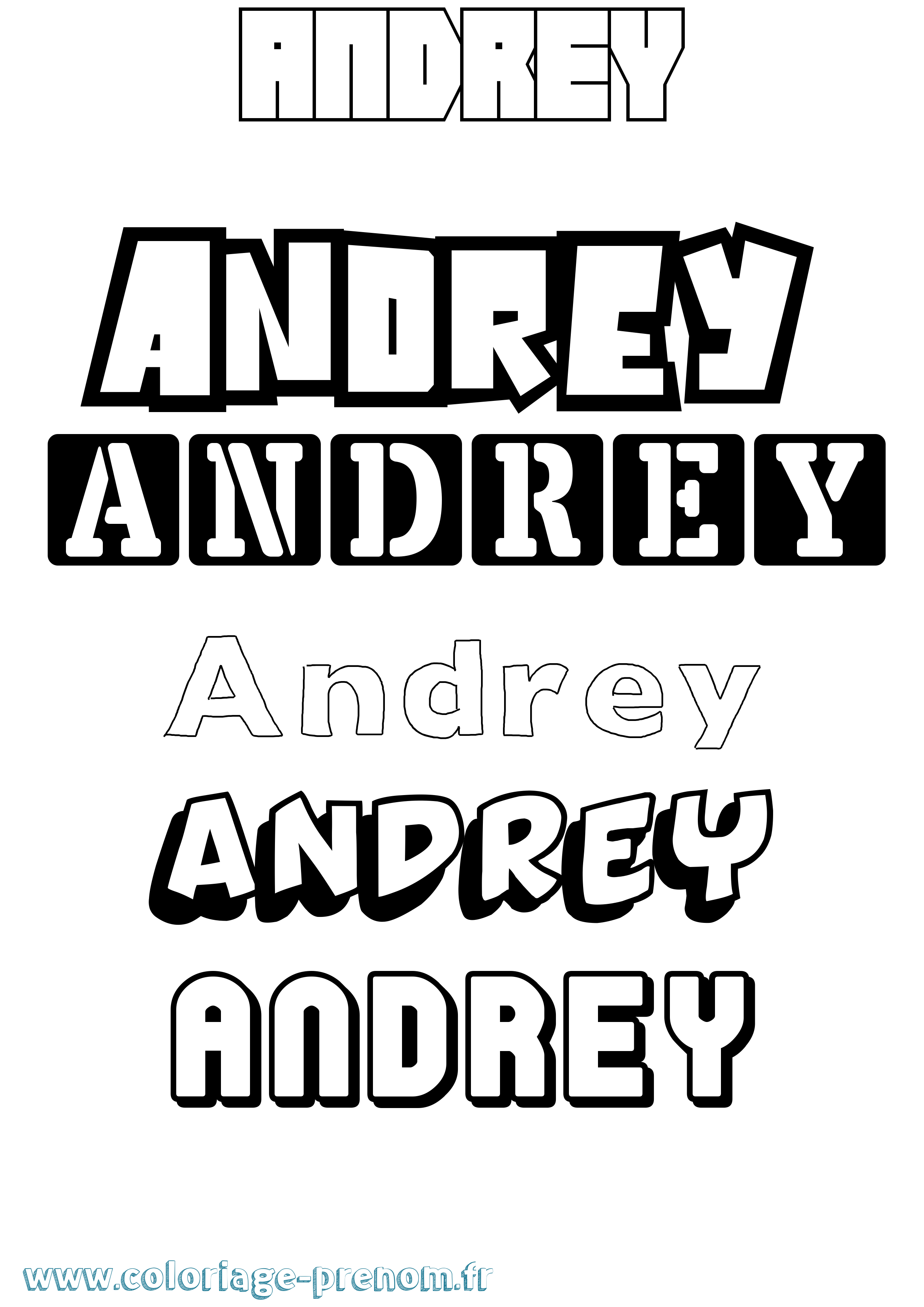 Coloriage Andrey Simple Coloriage prénom Andrey Simple