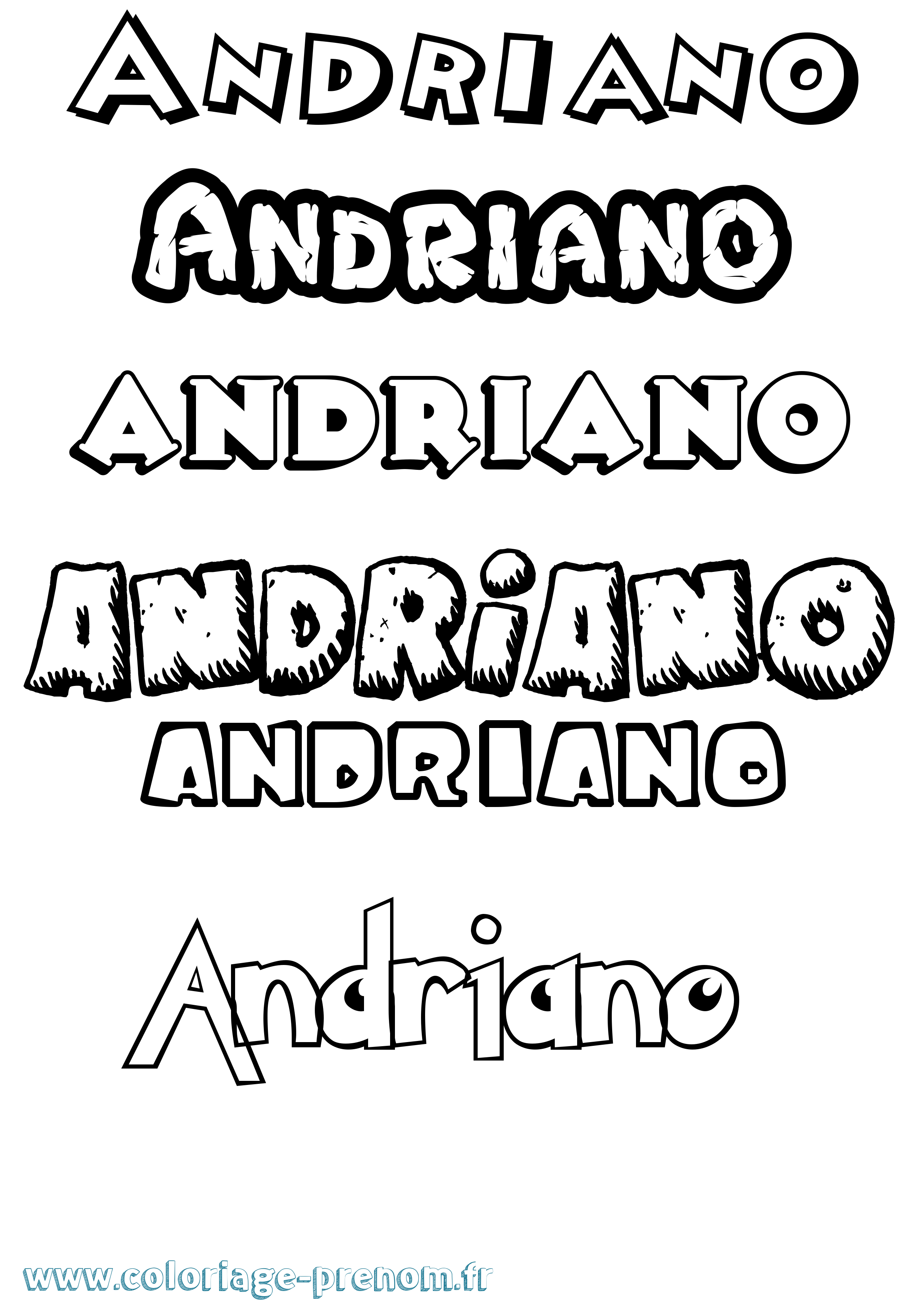Coloriage prénom Andriano Dessin Animé