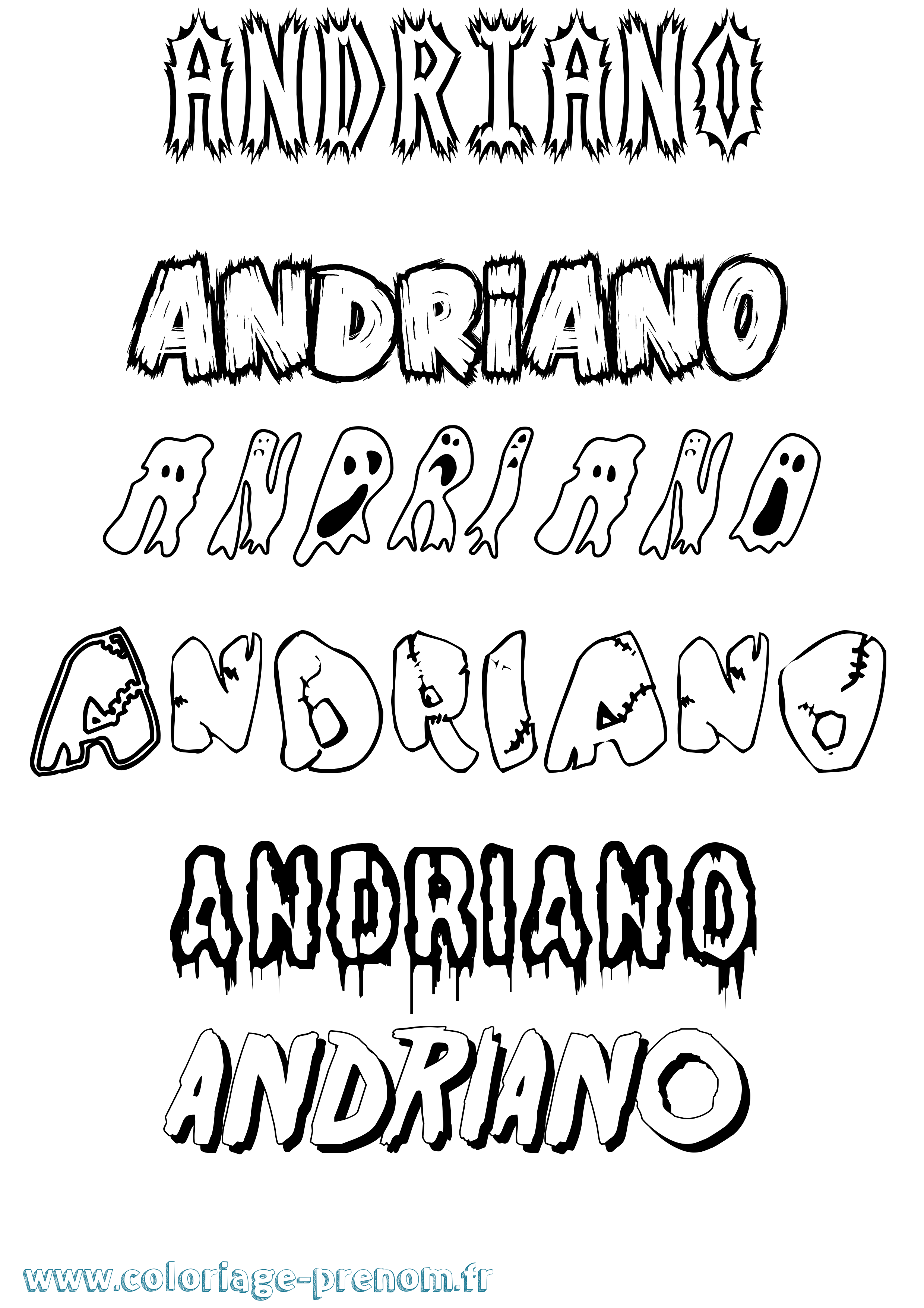 Coloriage prénom Andriano Frisson