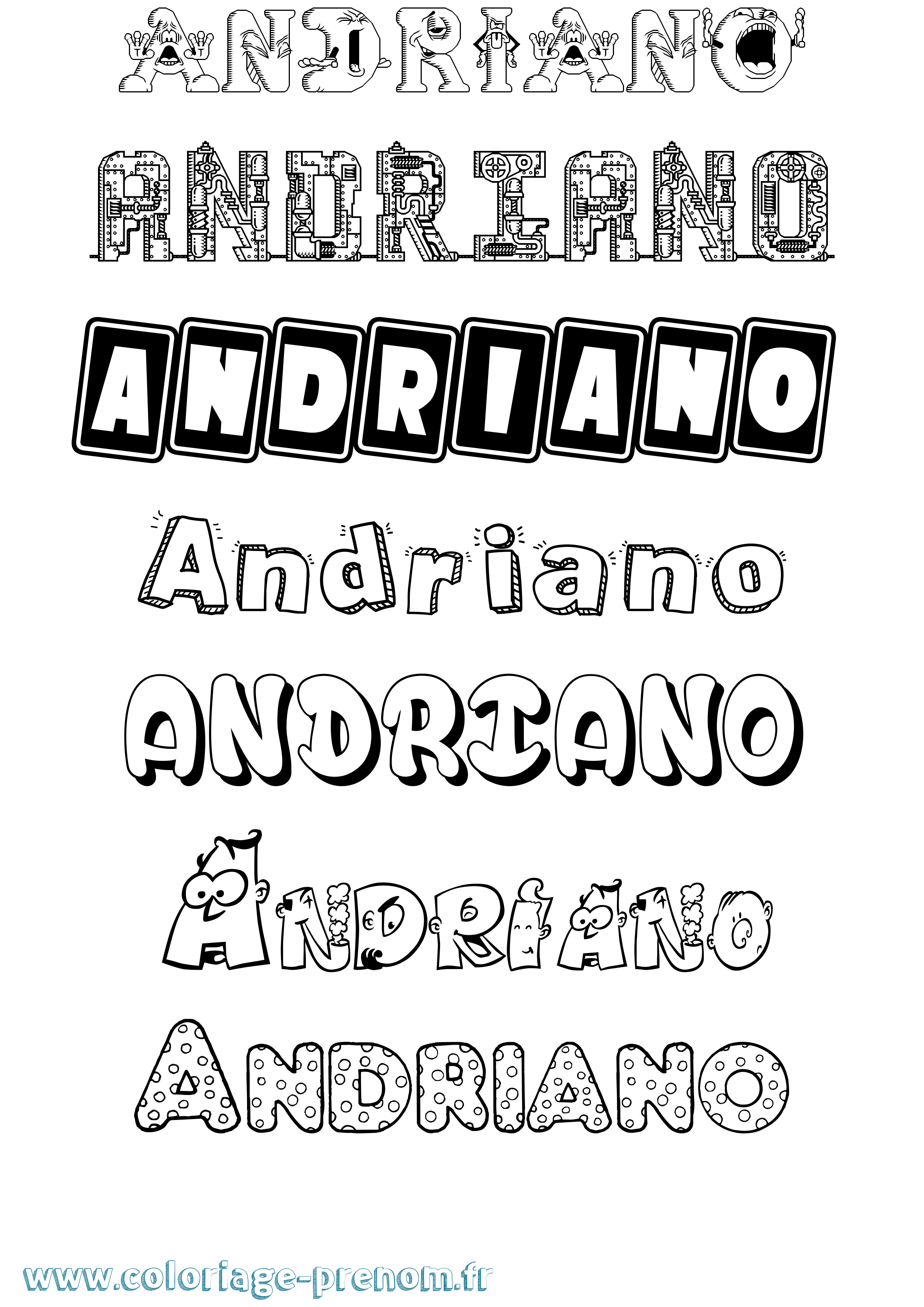 Coloriage prénom Andriano Fun