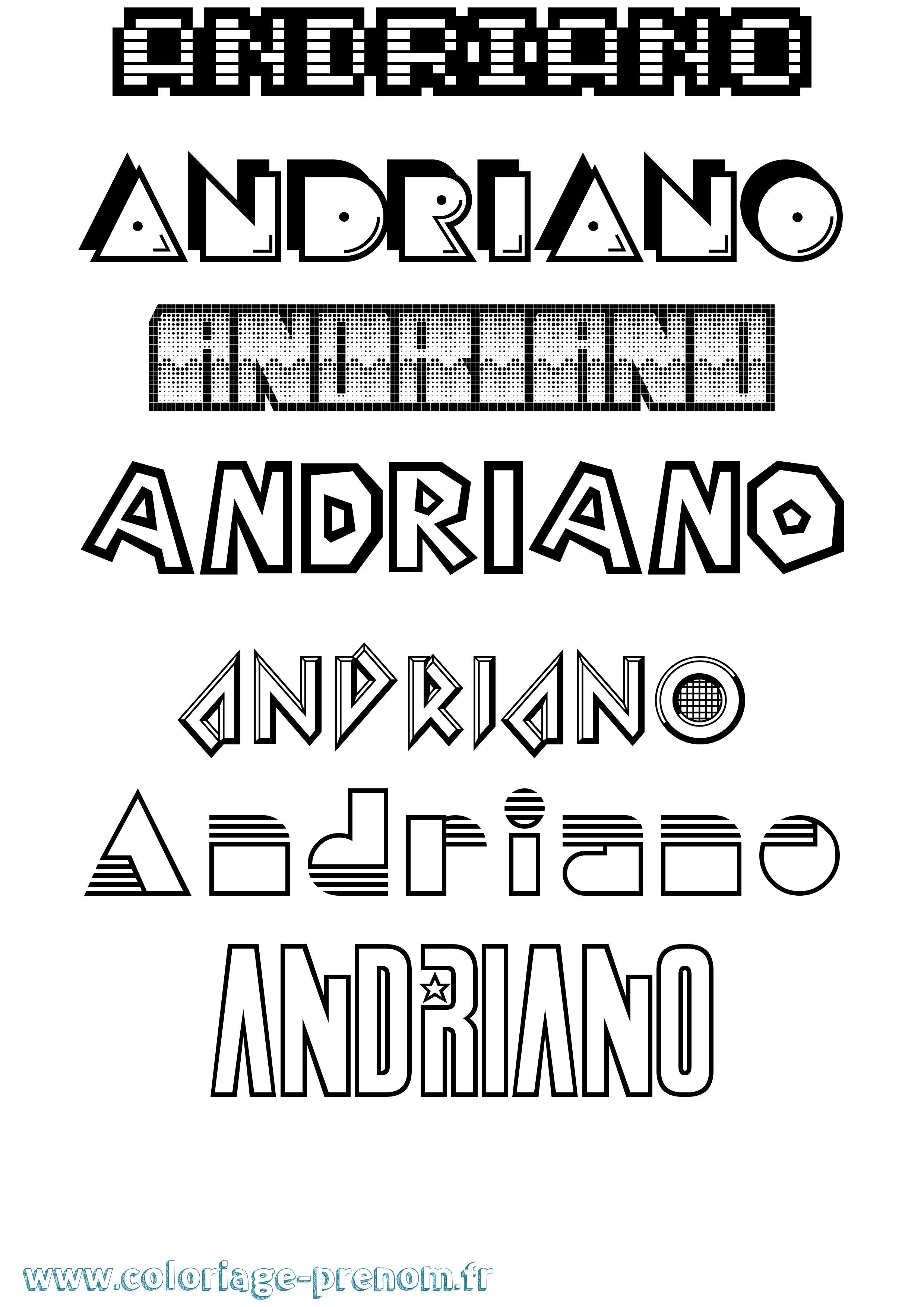 Coloriage prénom Andriano Jeux Vidéos