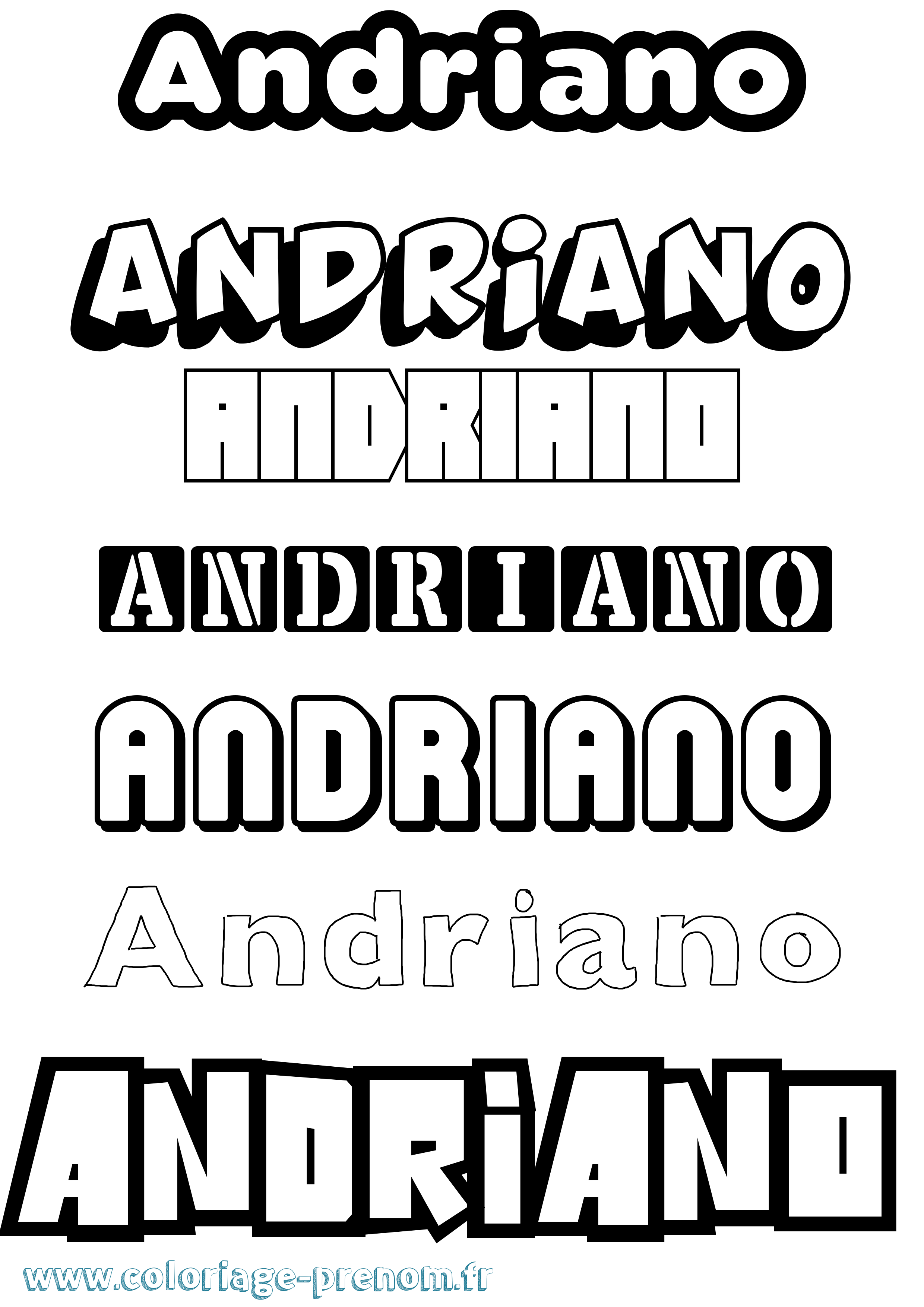 Coloriage prénom Andriano Simple