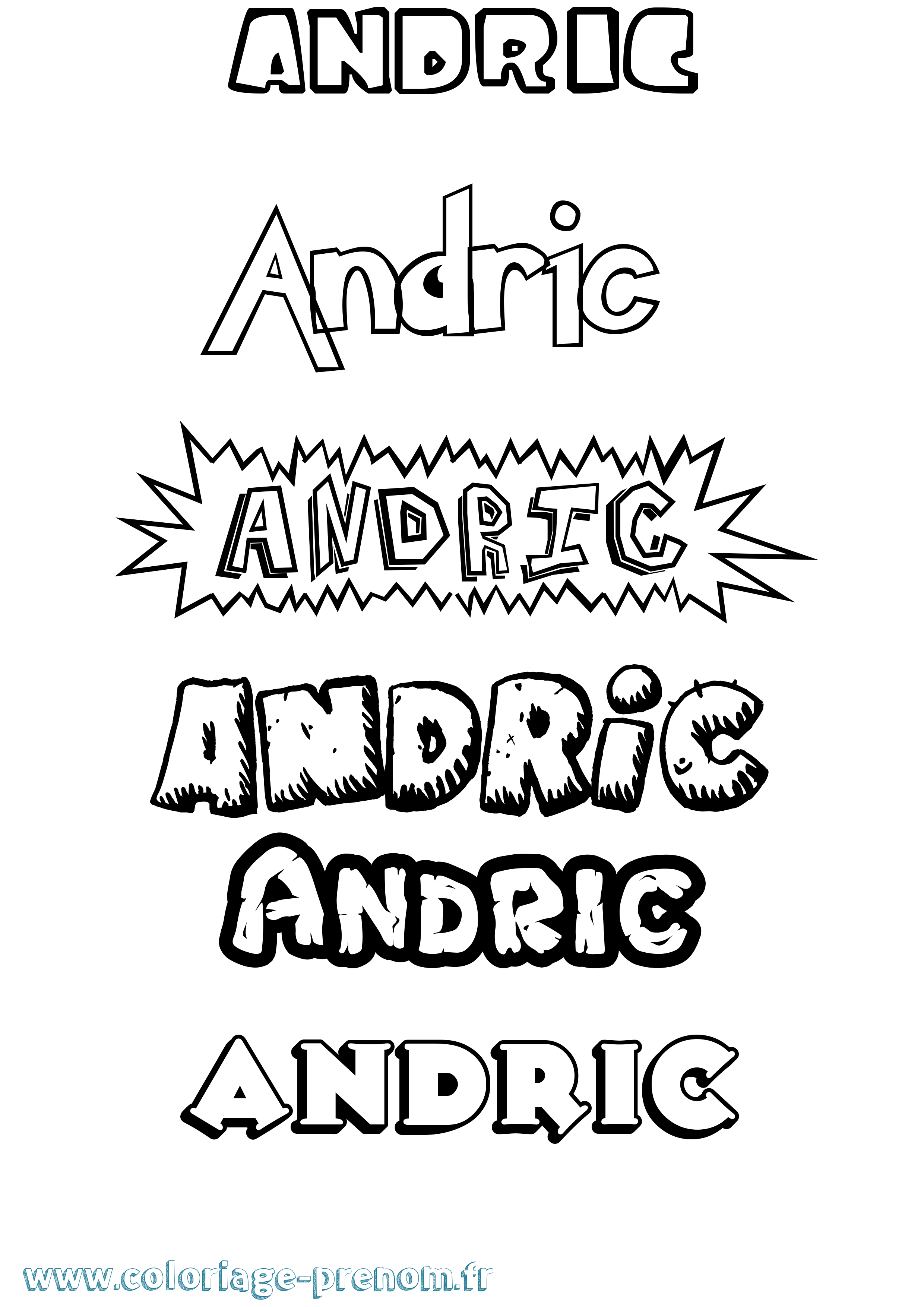 Coloriage prénom Andric Dessin Animé
