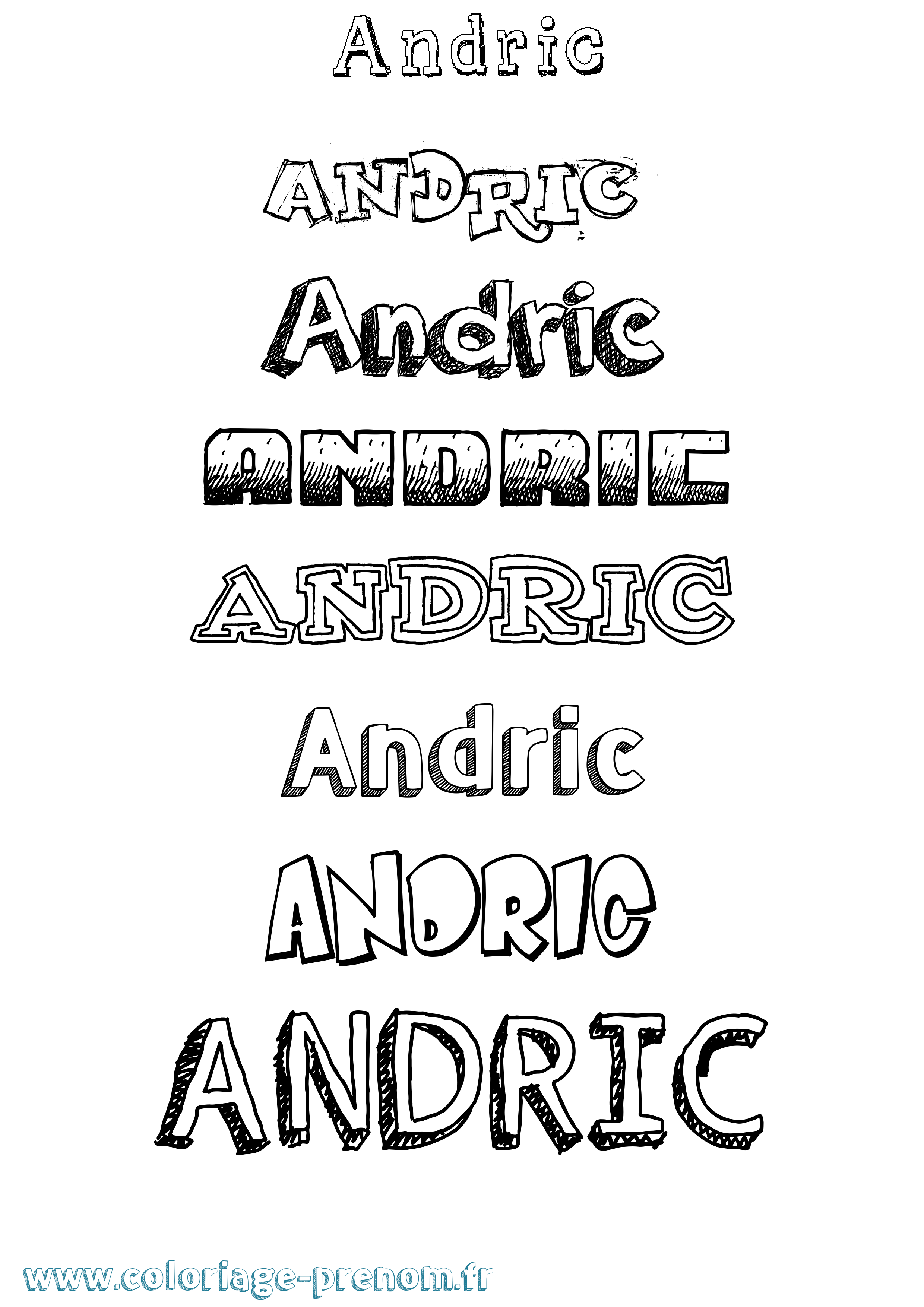 Coloriage prénom Andric Dessiné