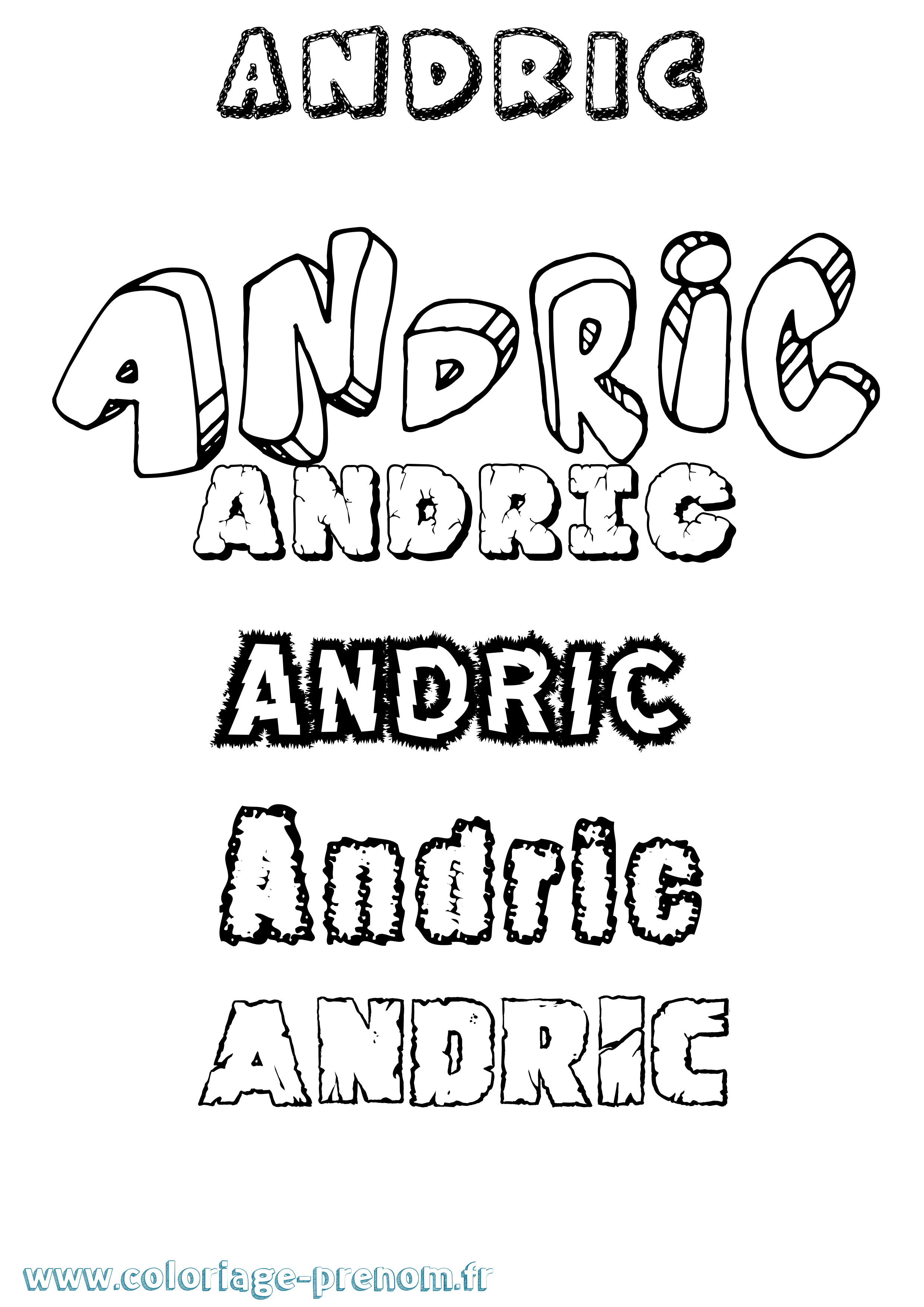 Coloriage prénom Andric Destructuré