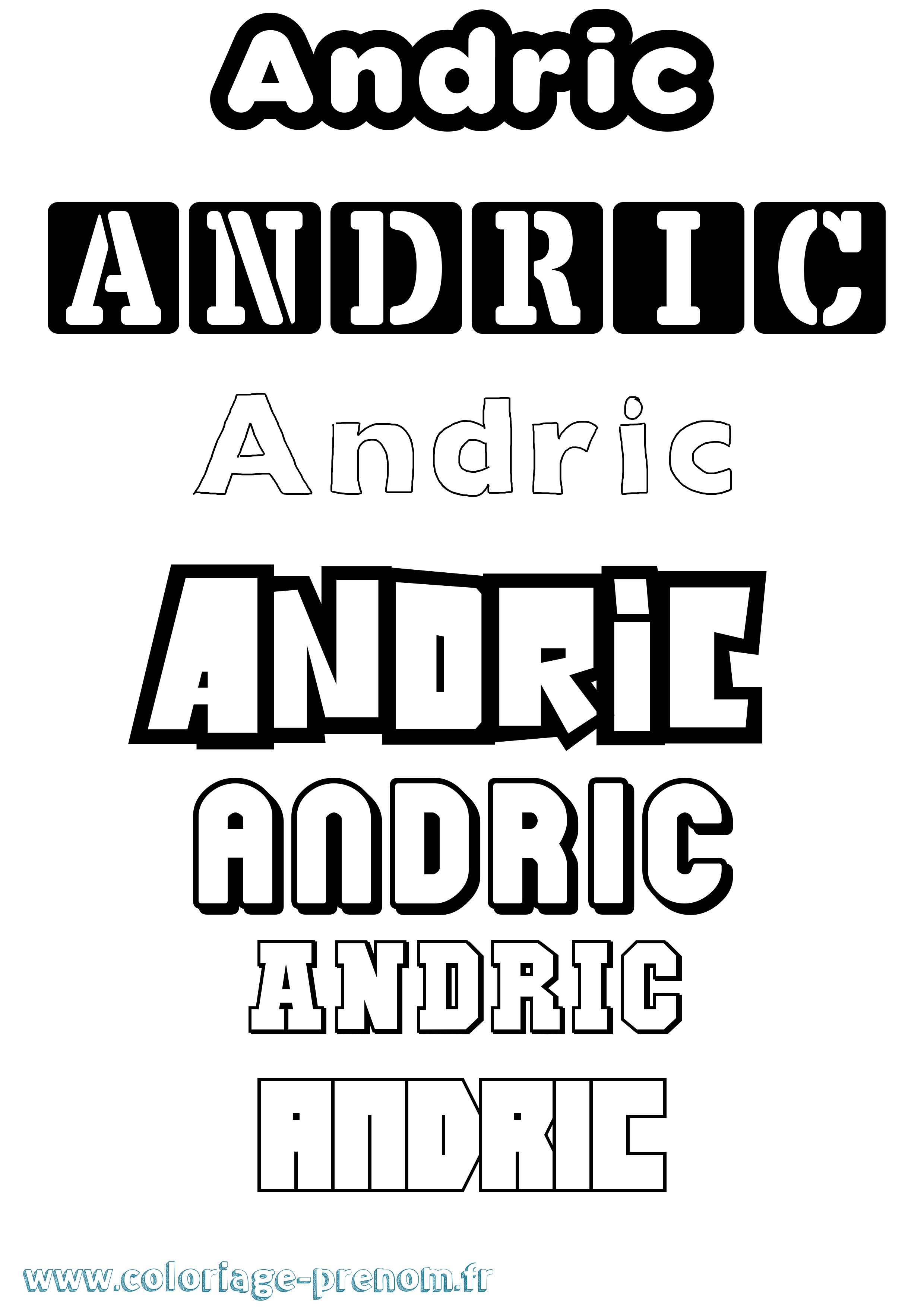 Coloriage prénom Andric Simple