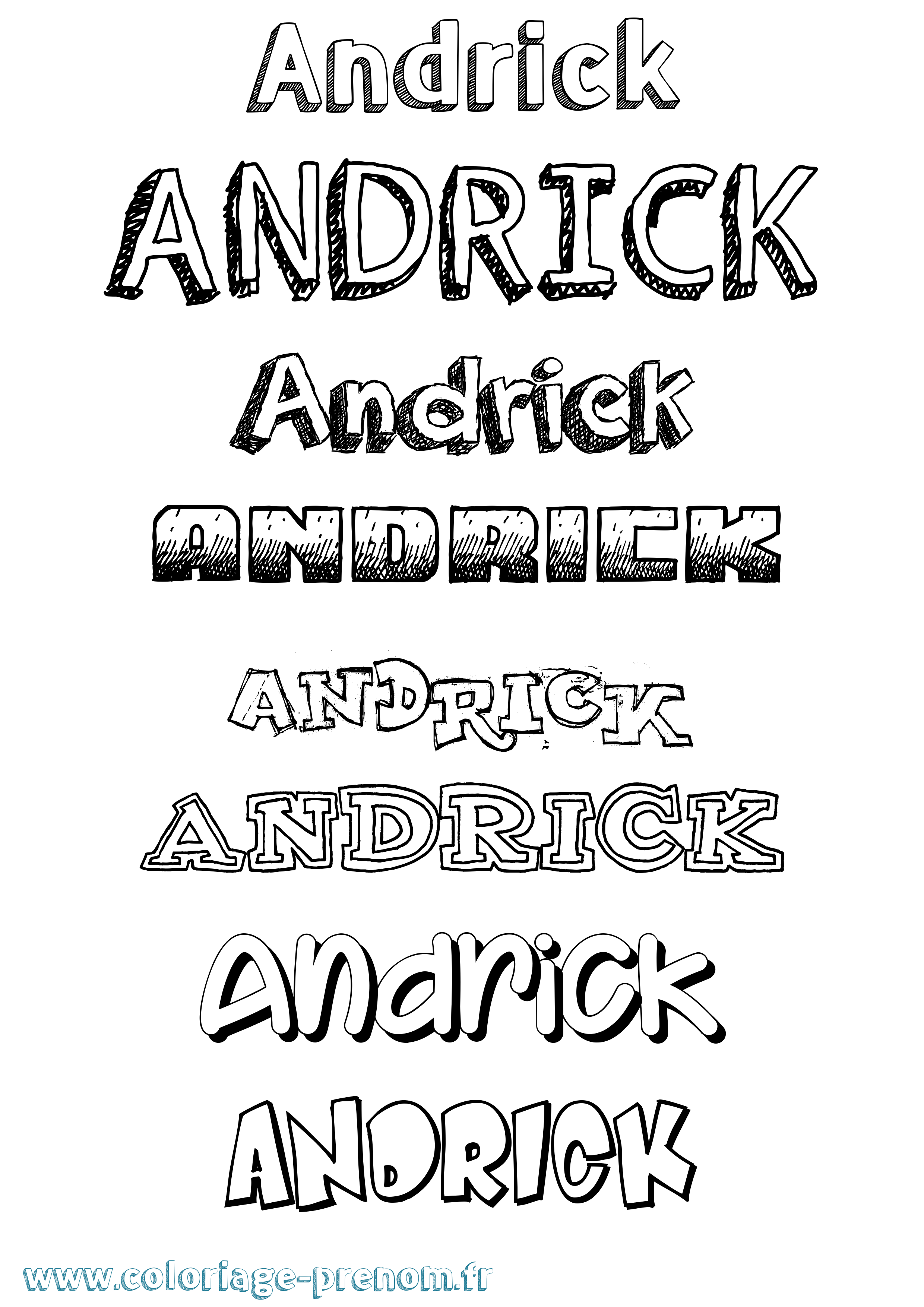 Coloriage prénom Andrick Dessiné