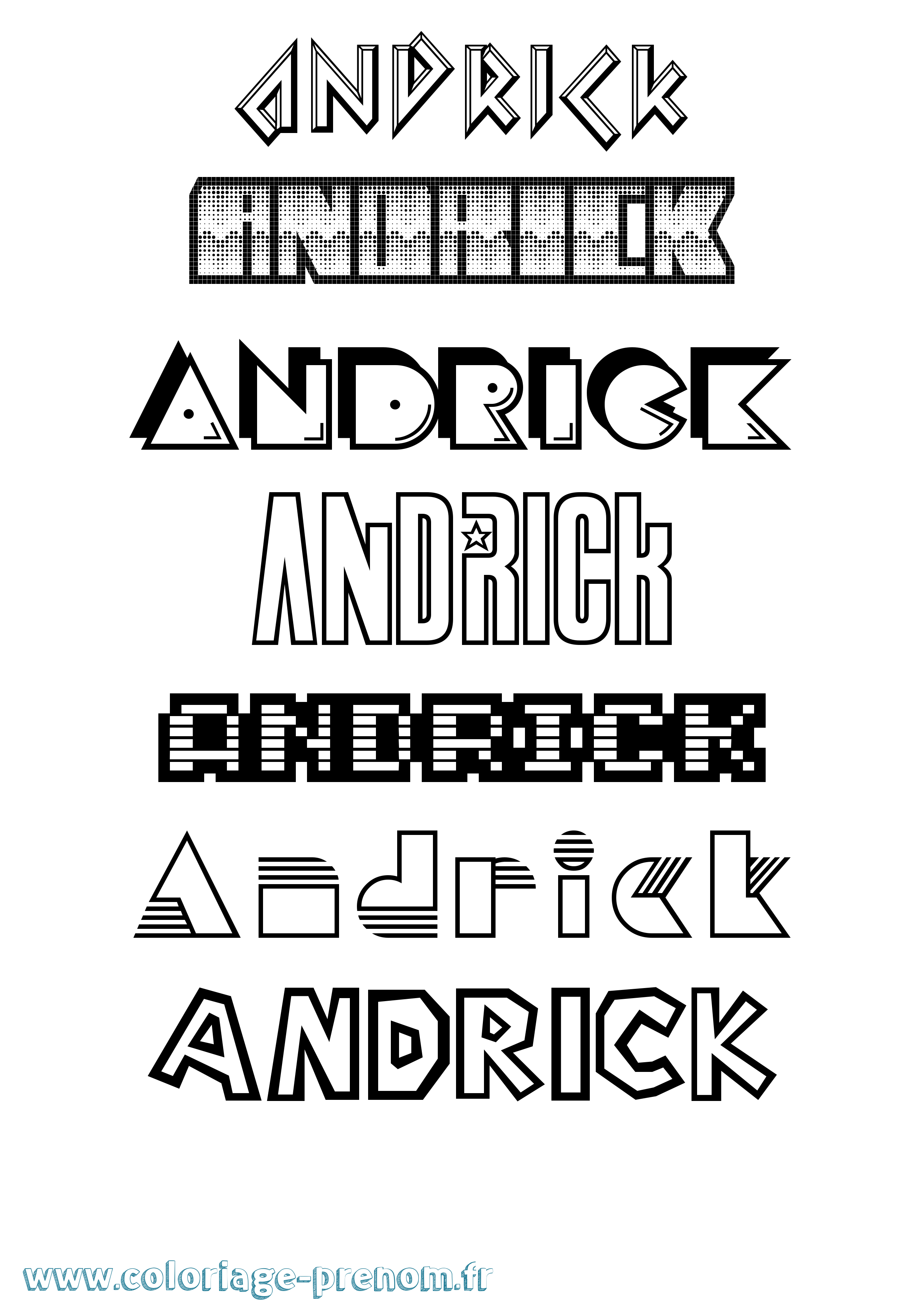 Coloriage prénom Andrick Jeux Vidéos