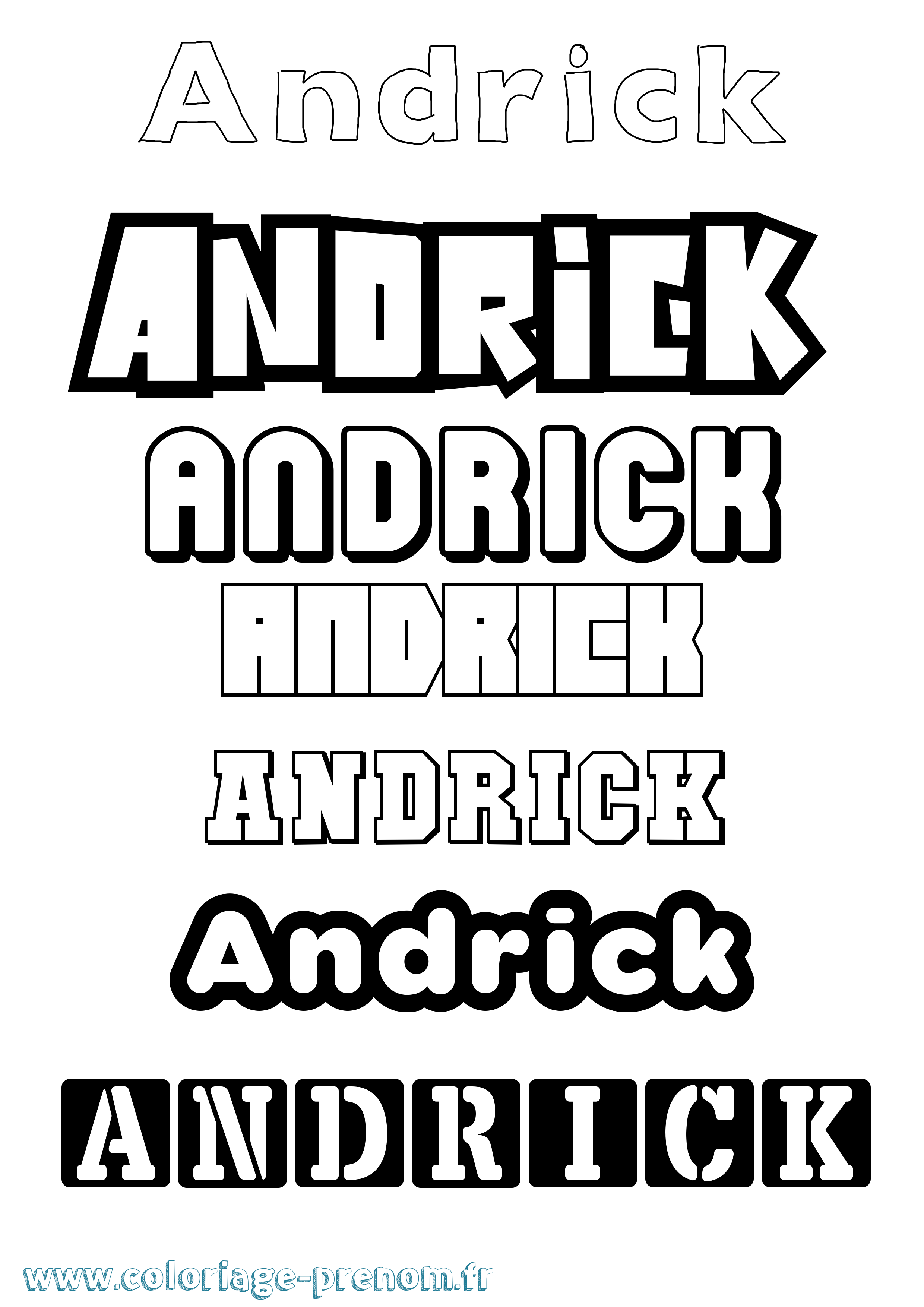 Coloriage prénom Andrick Simple