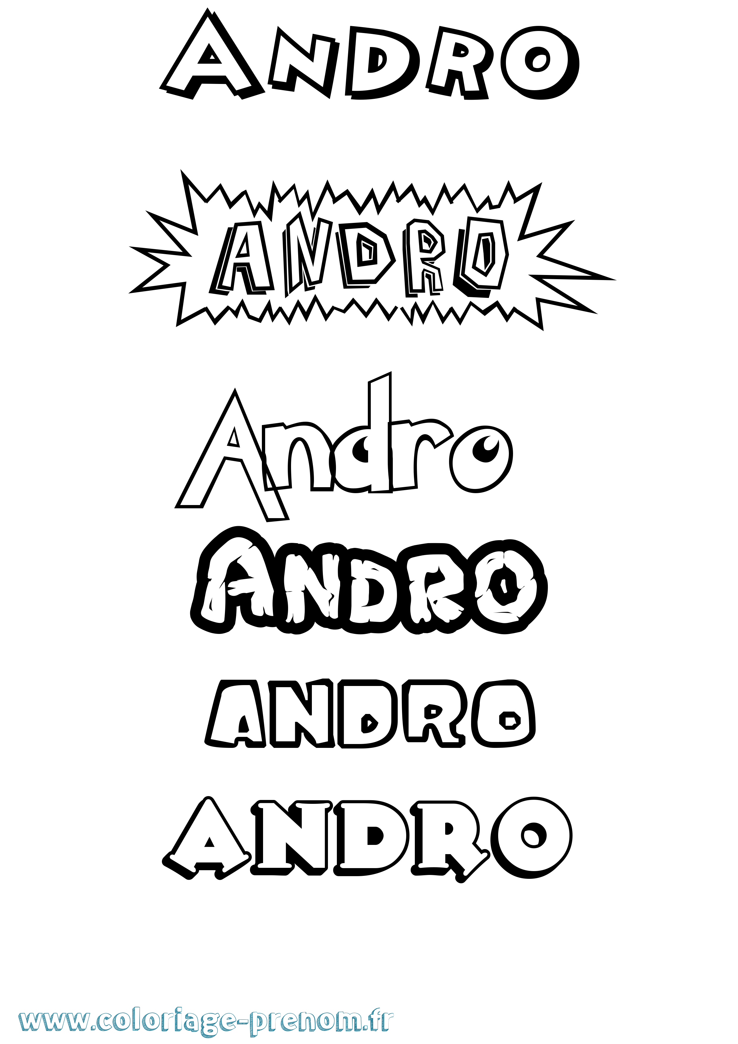 Coloriage prénom Andro Dessin Animé