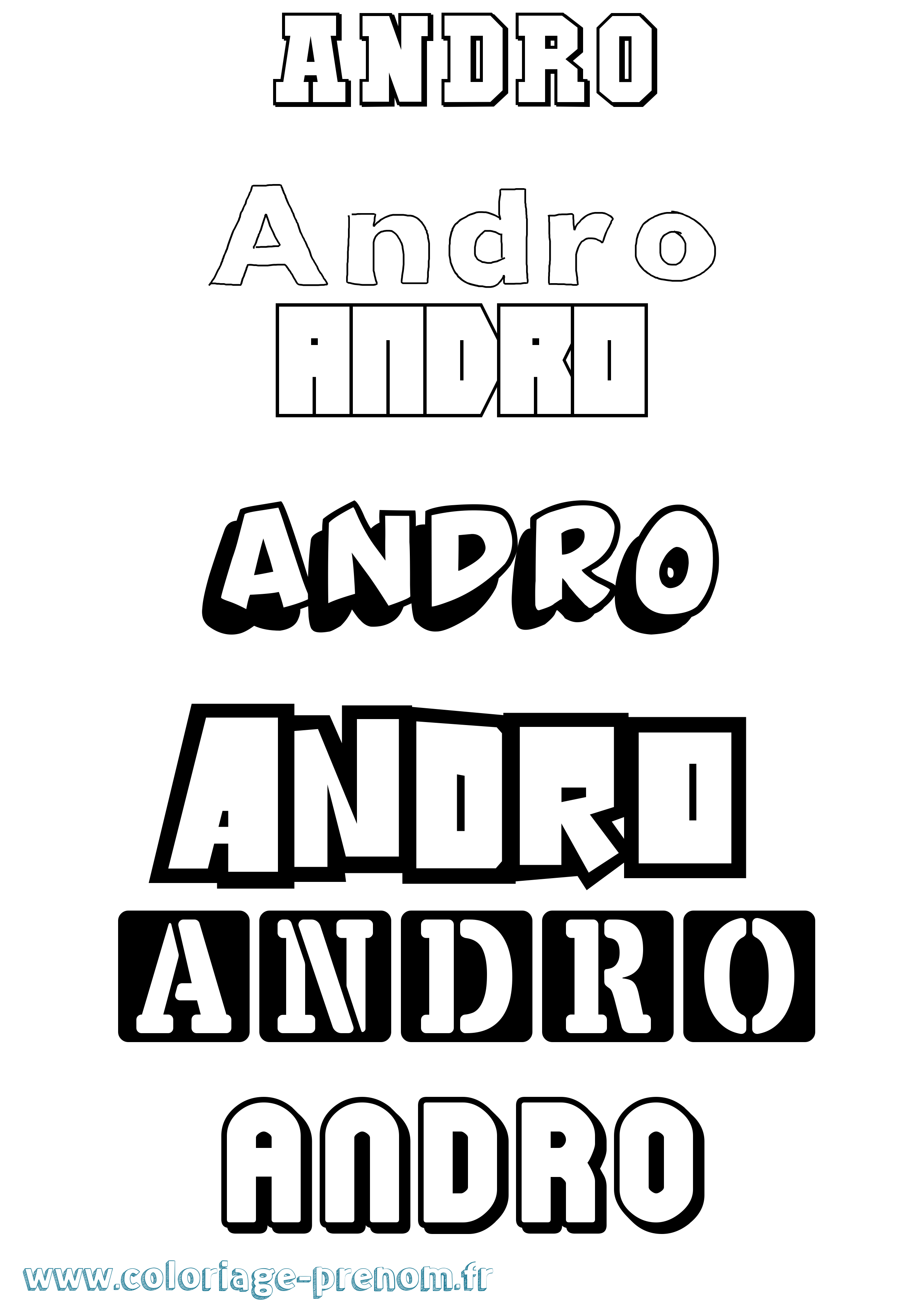 Coloriage prénom Andro Simple