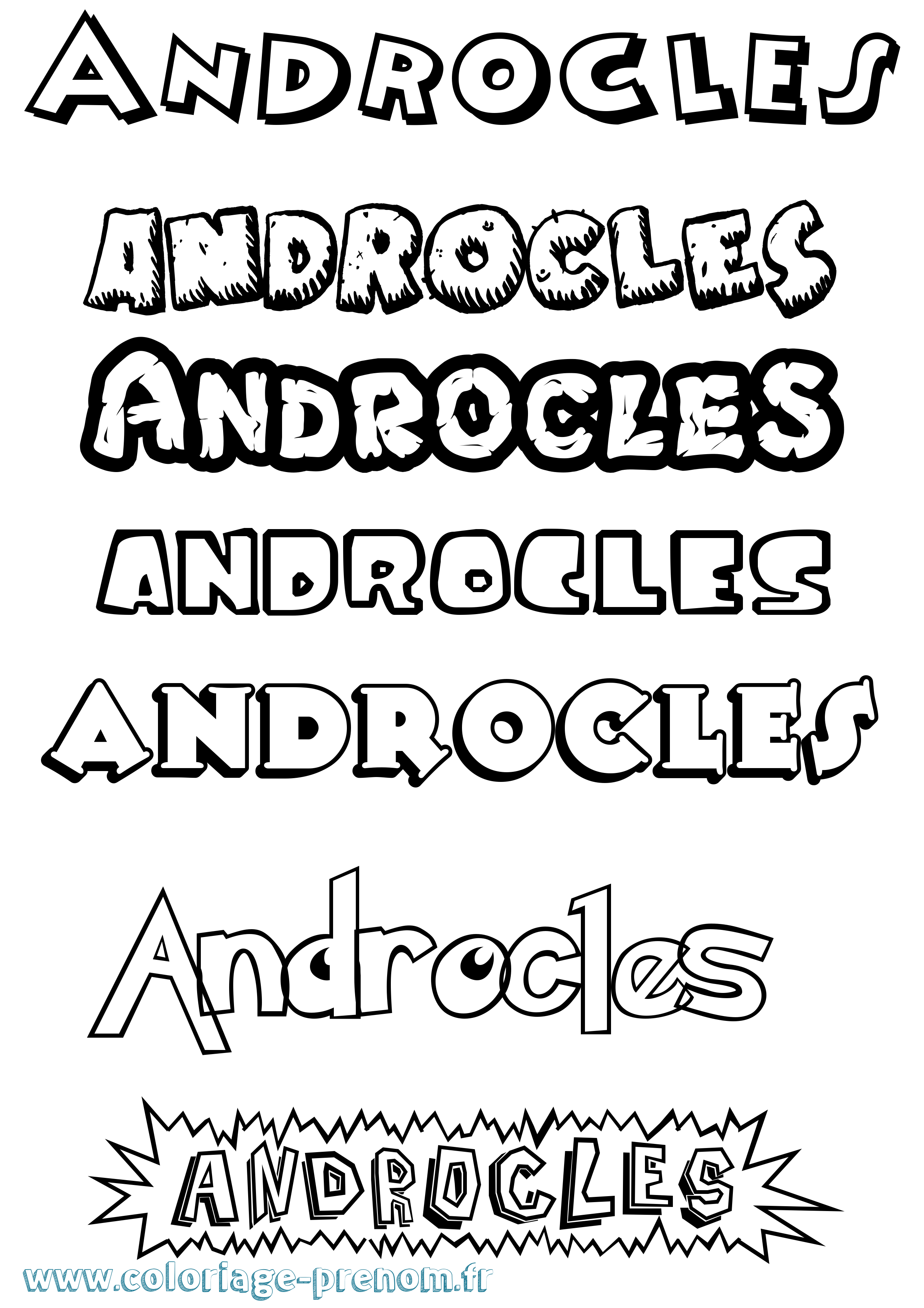 Coloriage prénom Androcles Dessin Animé