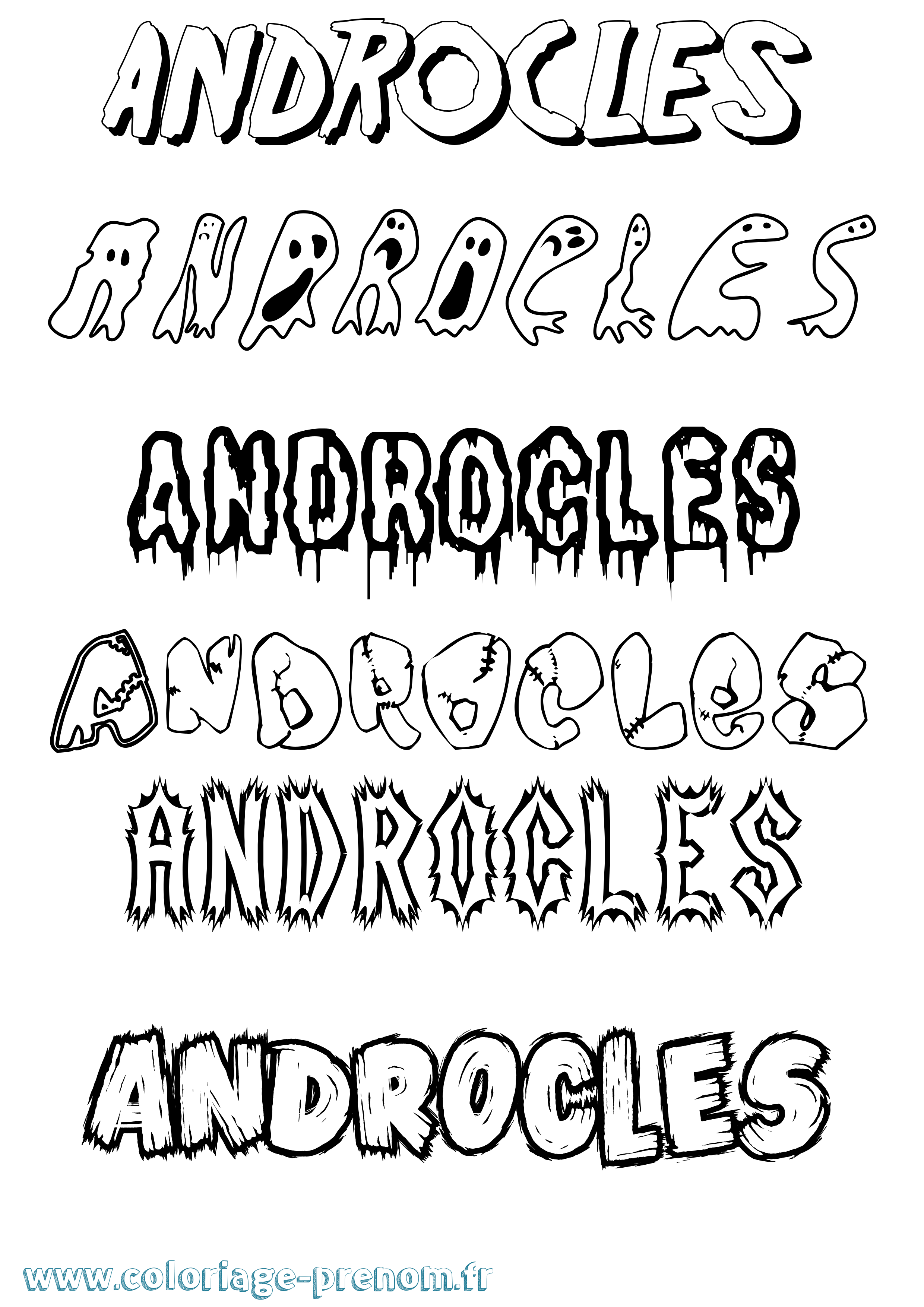 Coloriage prénom Androcles Frisson