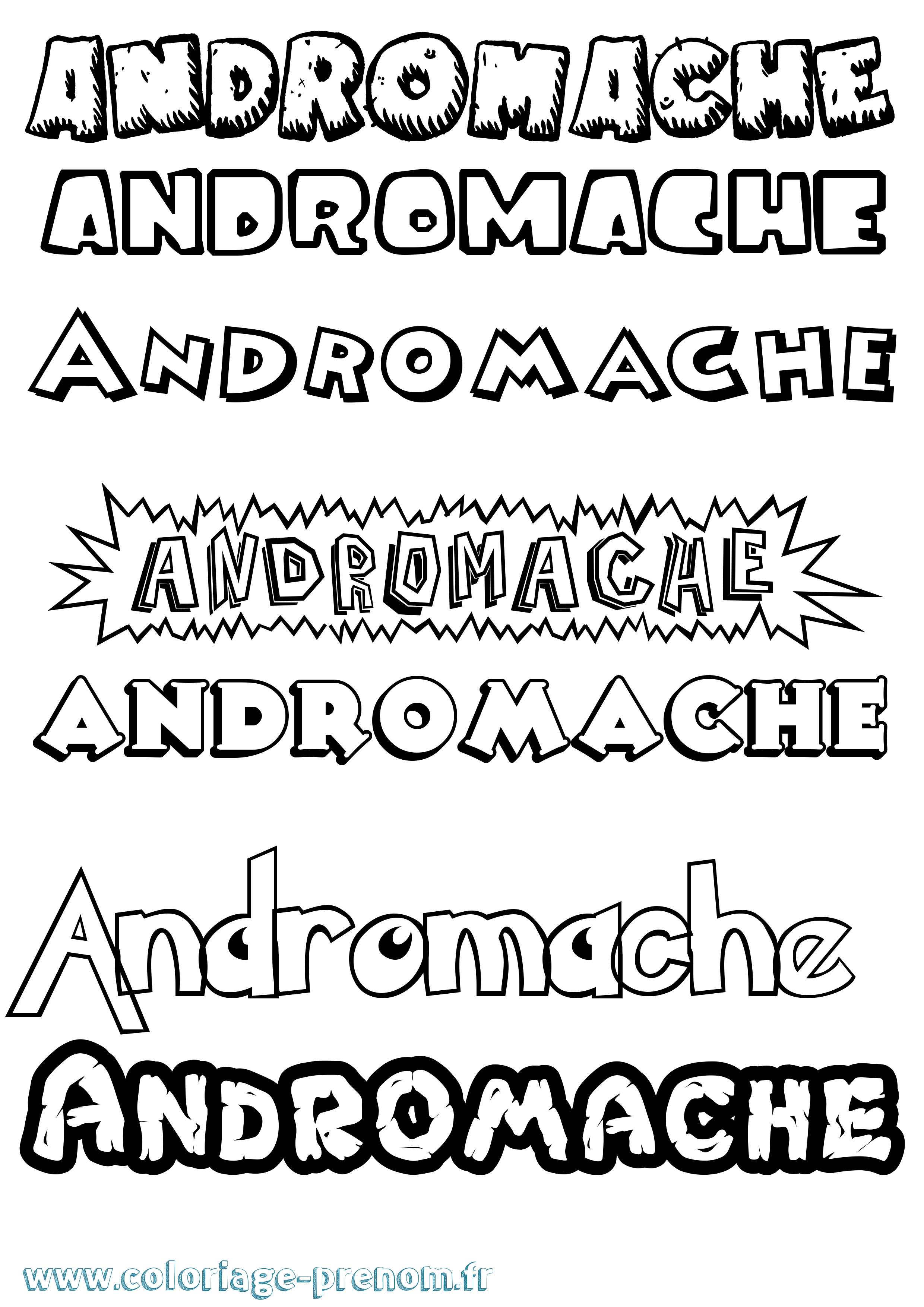 Coloriage prénom Andromache Dessin Animé