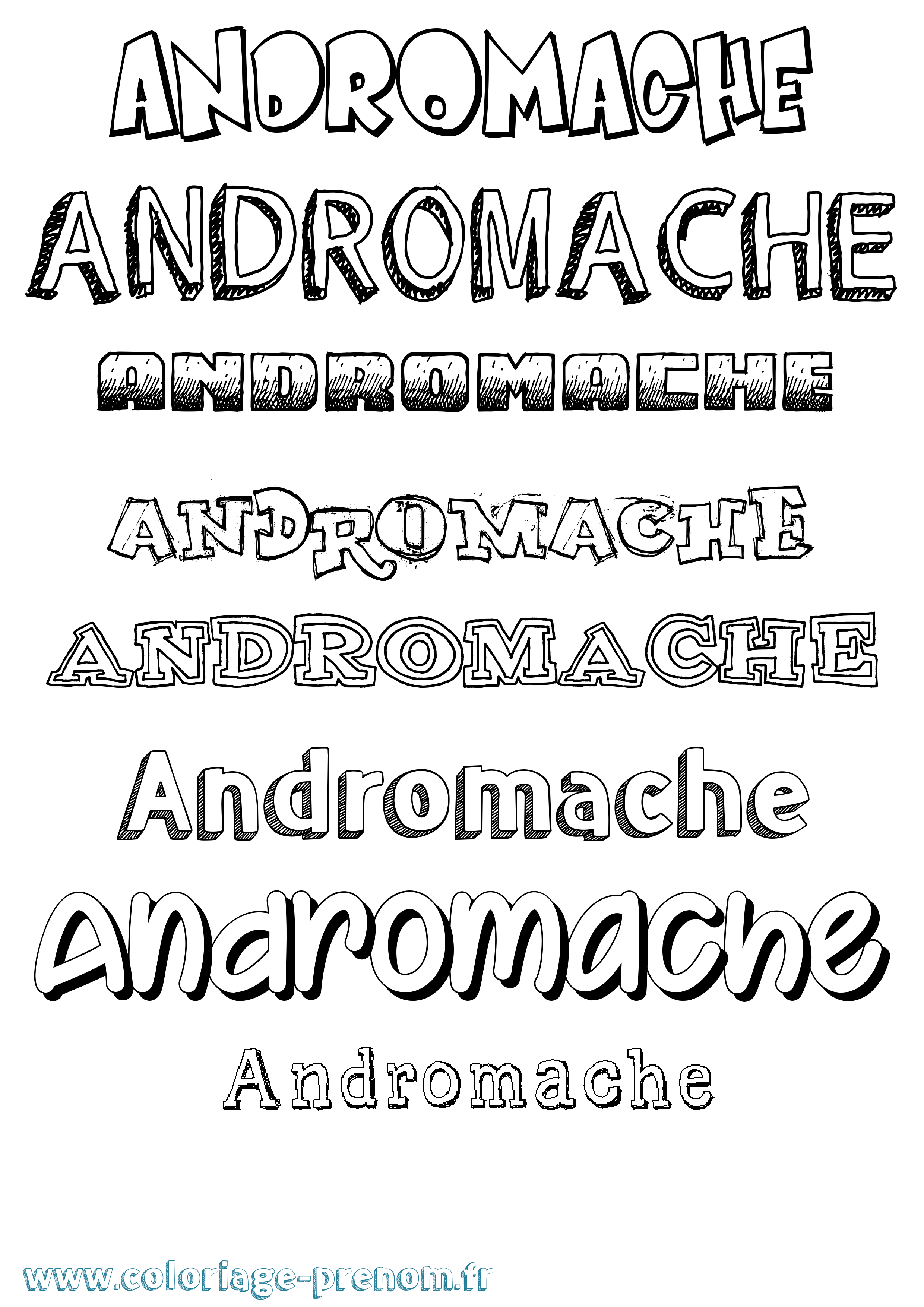 Coloriage prénom Andromache Dessiné