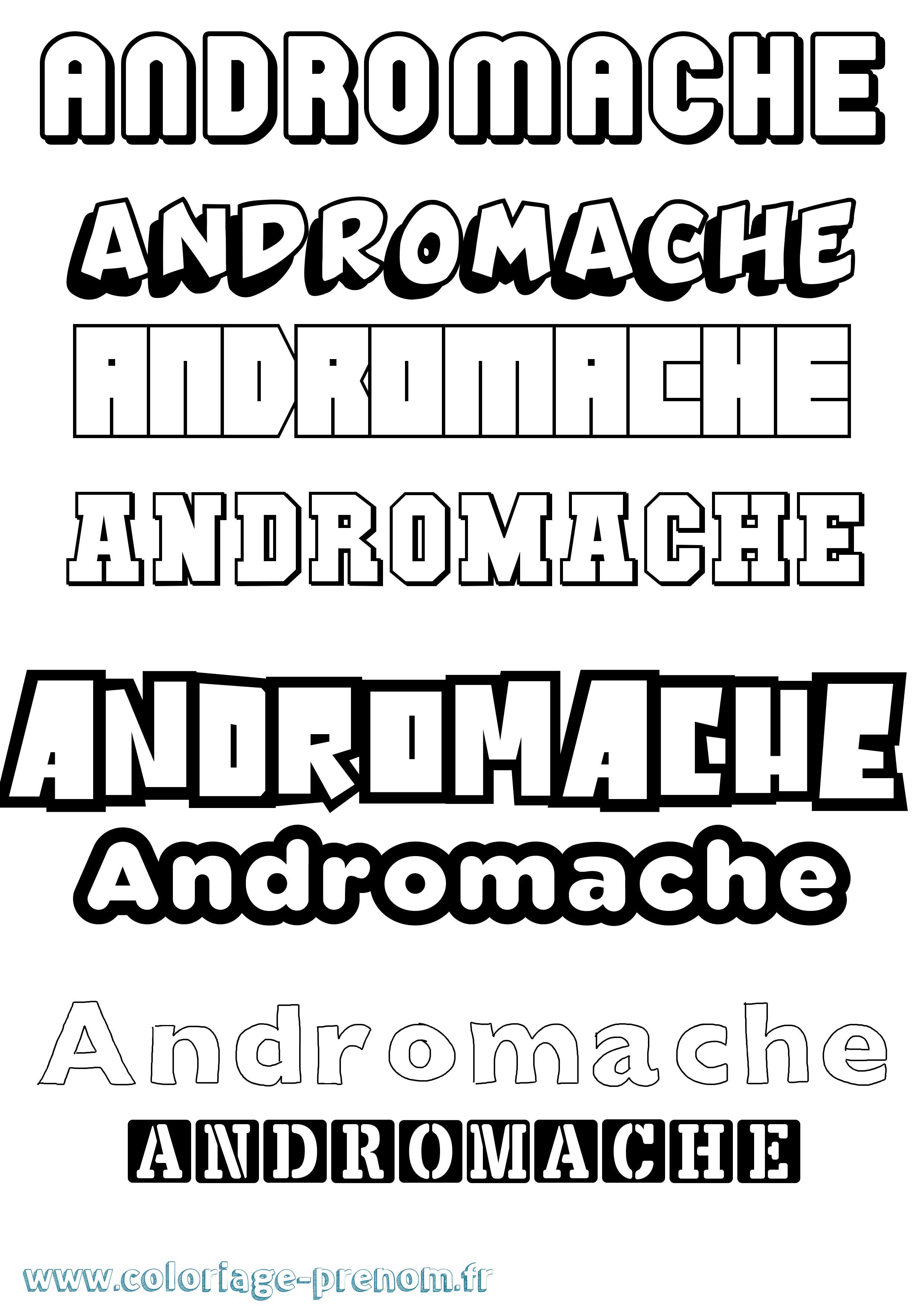 Coloriage prénom Andromache Simple